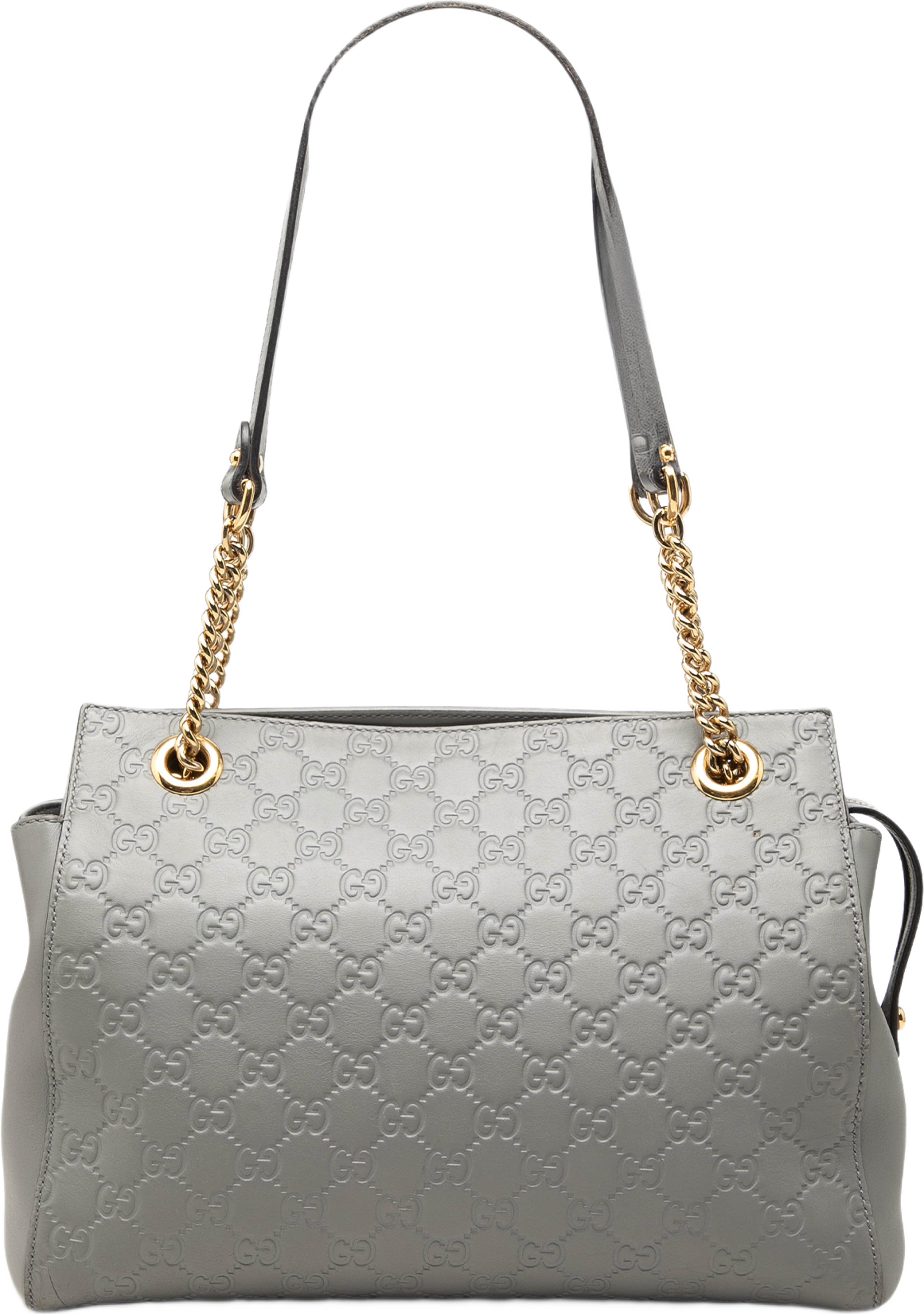 Gucci Medium Guccissima Soft Shoulder Bag, från Luxclusif, i färgen grå. Klicka för att öppna bilden i stort format