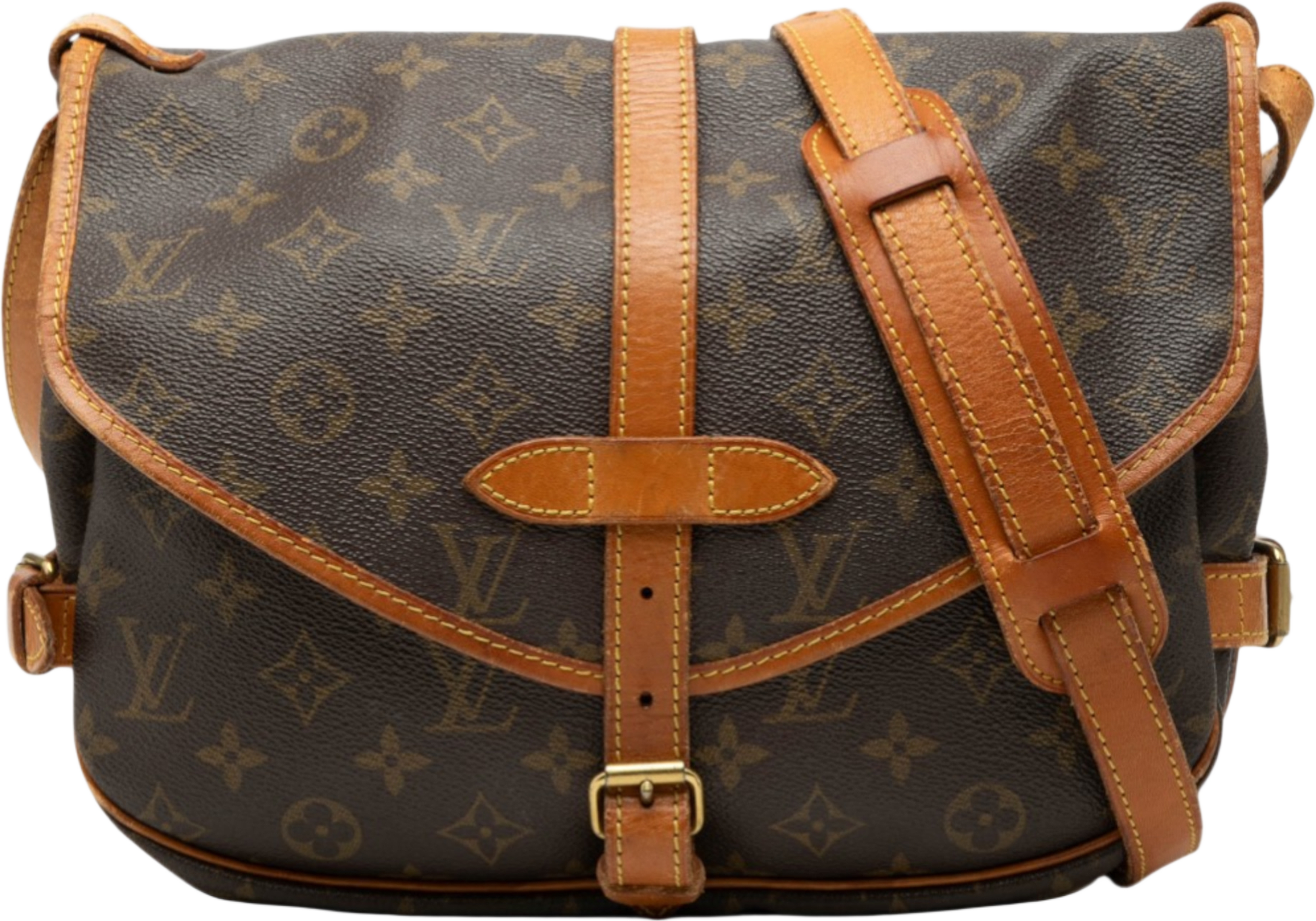 Louis Vuitton Monogram Saumur 25, från Luxclusif, i färgen brown. Klicka för att öppna bilden i stort format