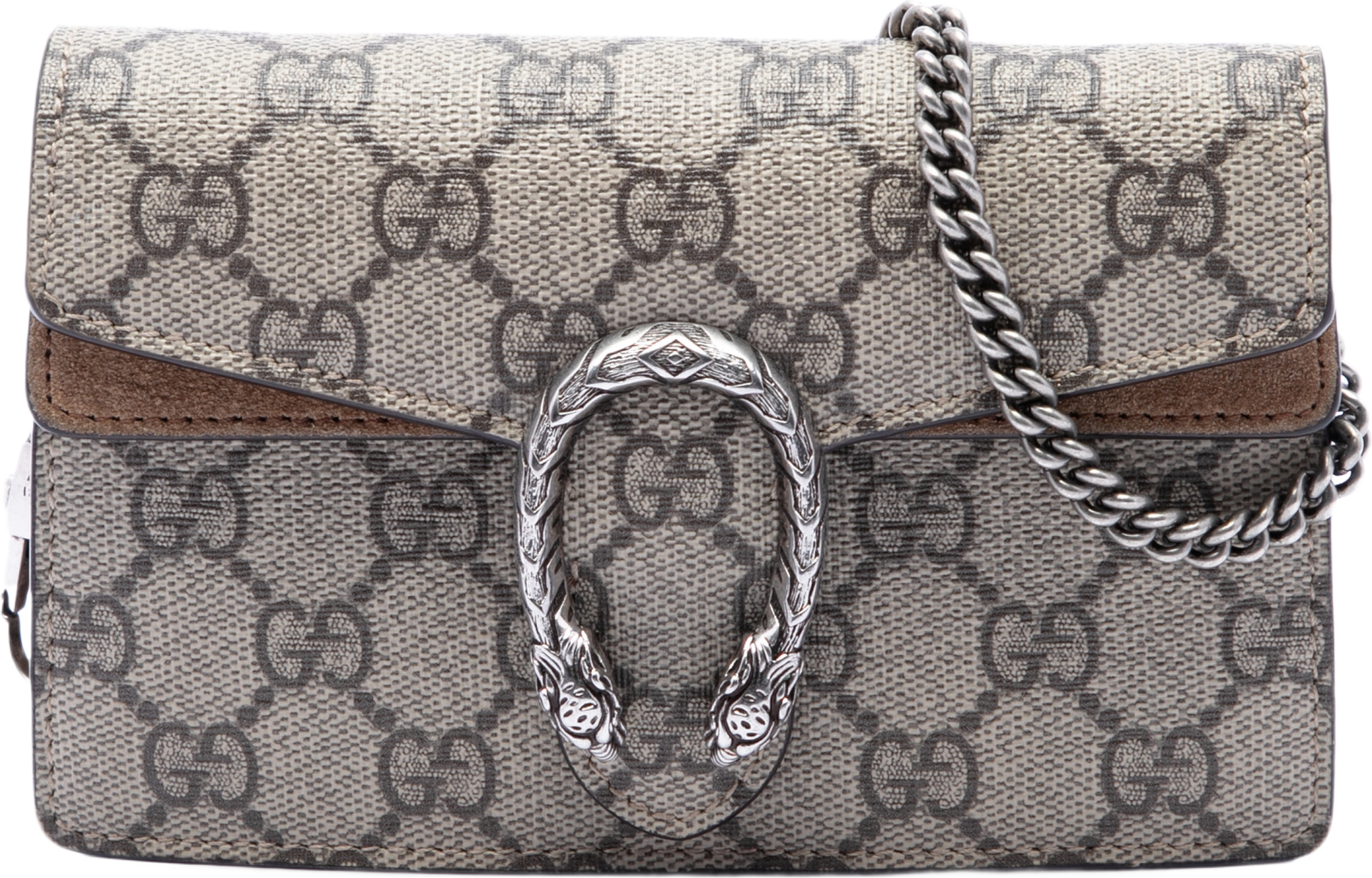 Gucci Mini Gg Supreme Dionysus Crossbody, från Luxclusif, i färgen beige. Klicka för att öppna bilden i stort format