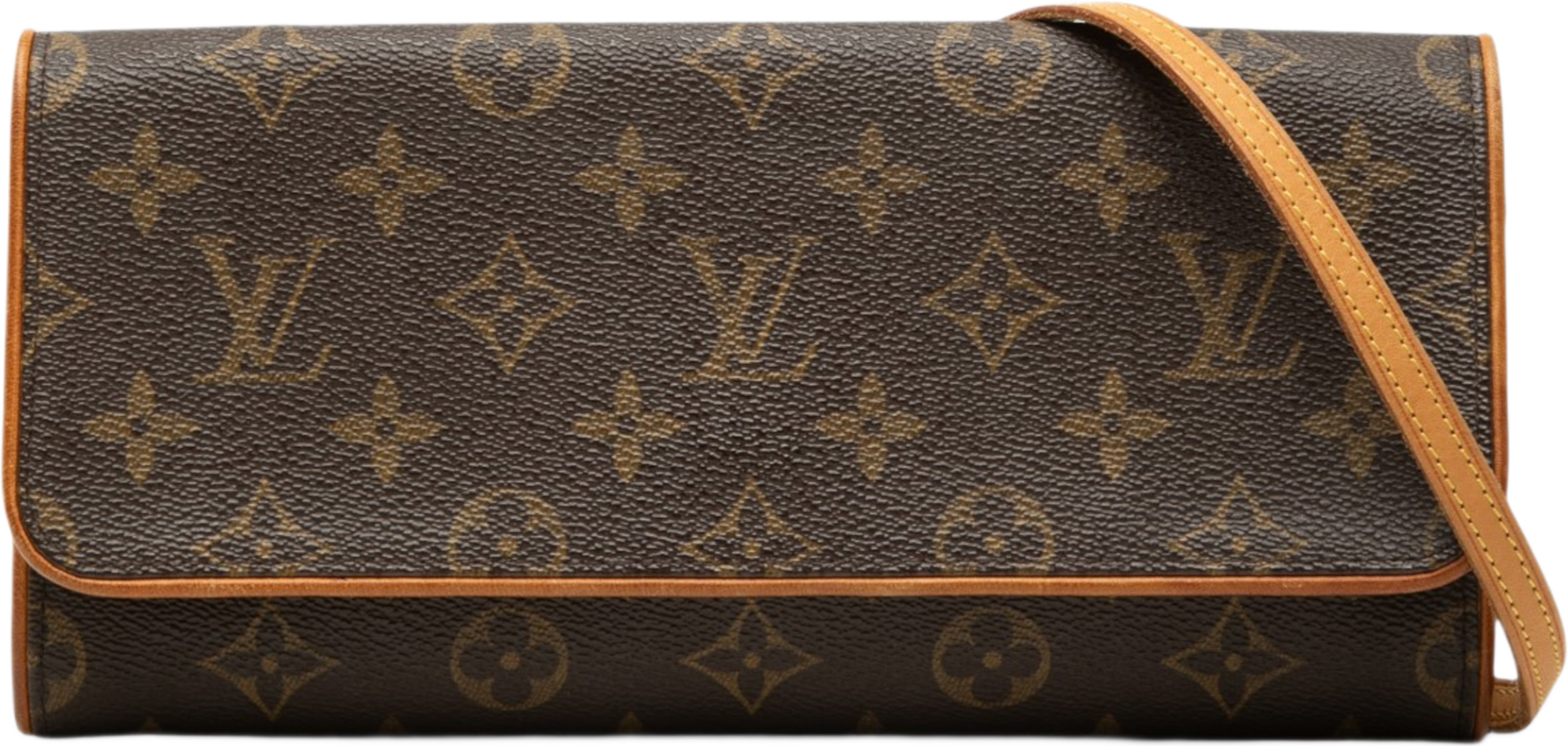 Louis Vuitton Monogram Pochette Twin Gm, från Luxclusif, i färgen brun. Klicka för att öppna bilden i stort format