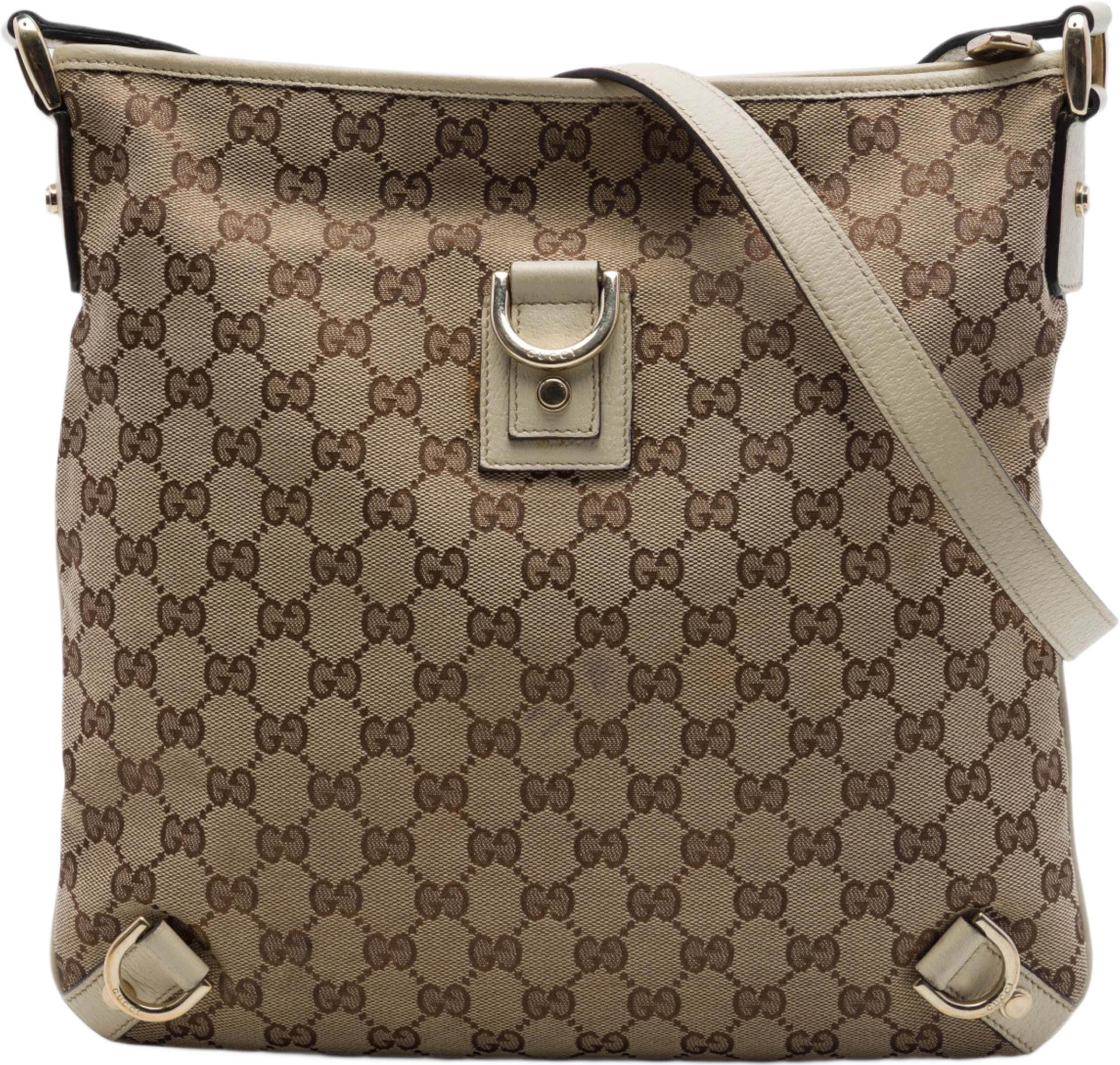 Gucci Gg Canvas Abbey D Ring Crossbody, från Luxclusif, i färgen beige. Klicka för att öppna bilden i stort format