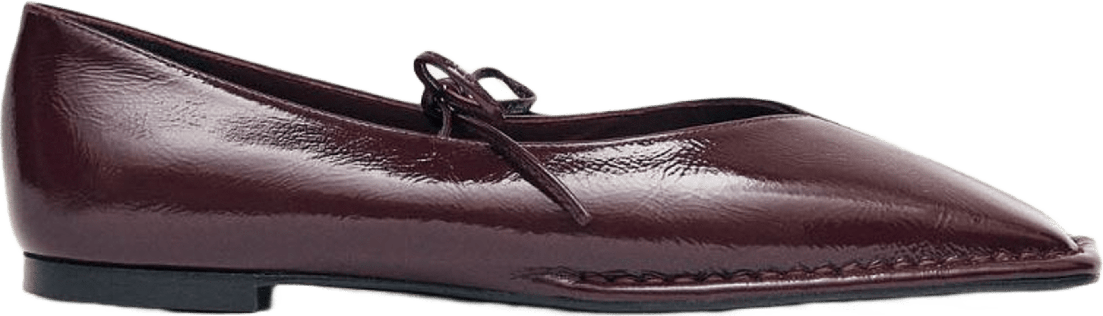 Sway Burgundy Leather Ballet Flats, från Alohas, i färgen burgundy. Klicka för att öppna bilden i stort format