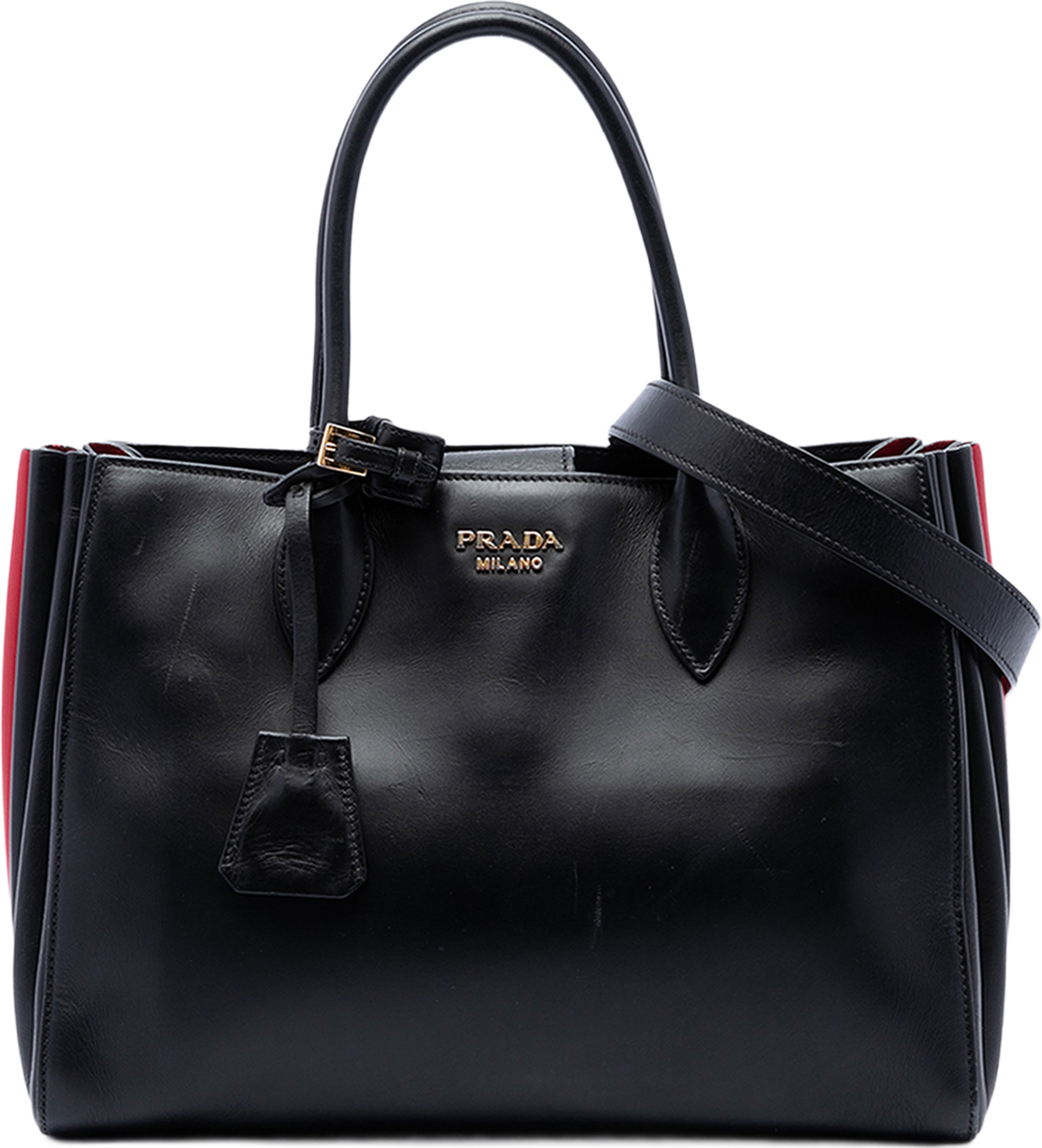 Prada City Calf Bibliotheque Satchel, från Luxclusif, i färgen svart. Klicka för att öppna bilden i stort format