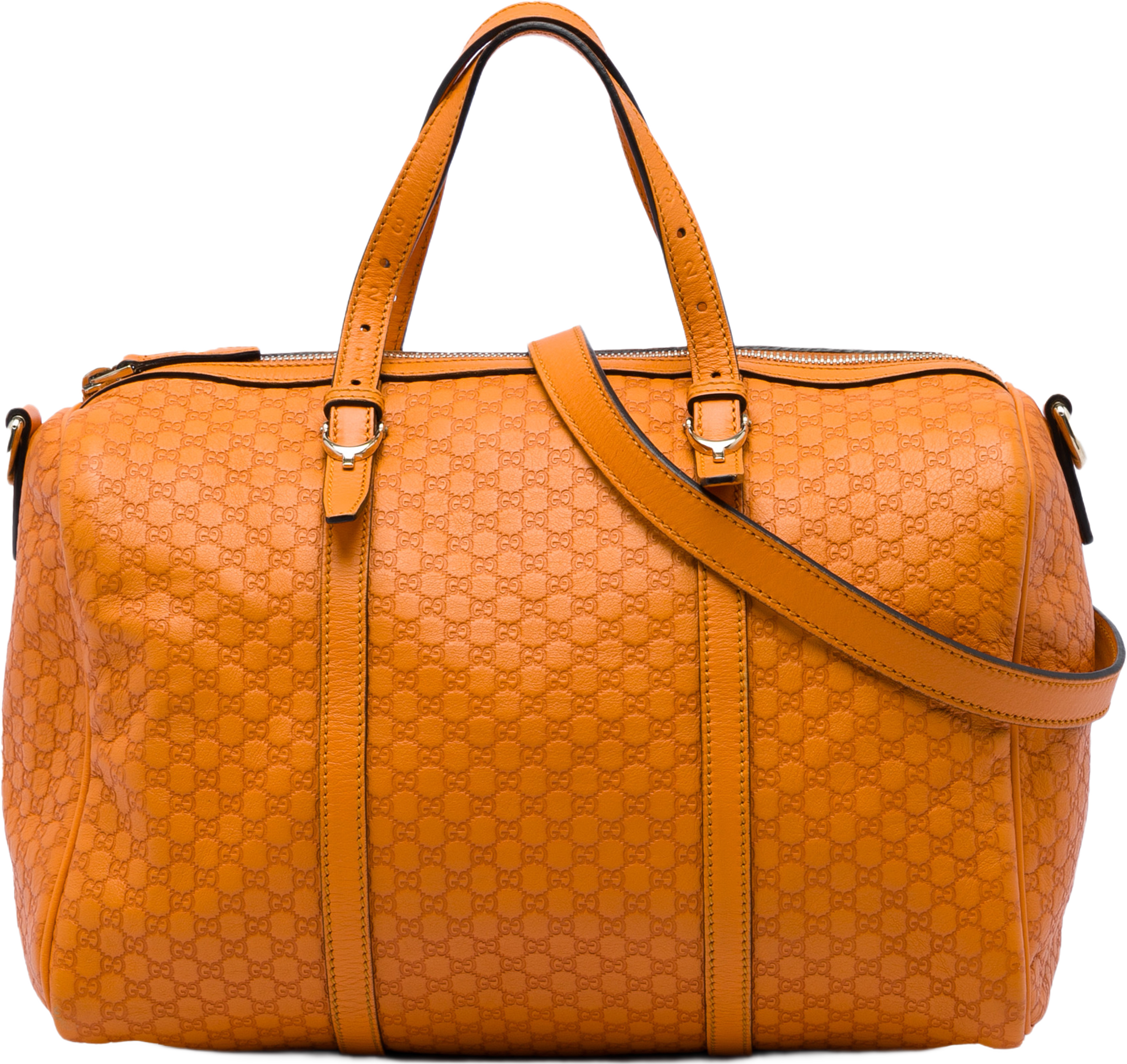 Gucci Microguccissima Nice Boston Bag, från Luxclusif, i färgen orange. Klicka för att öppna bilden i stort format