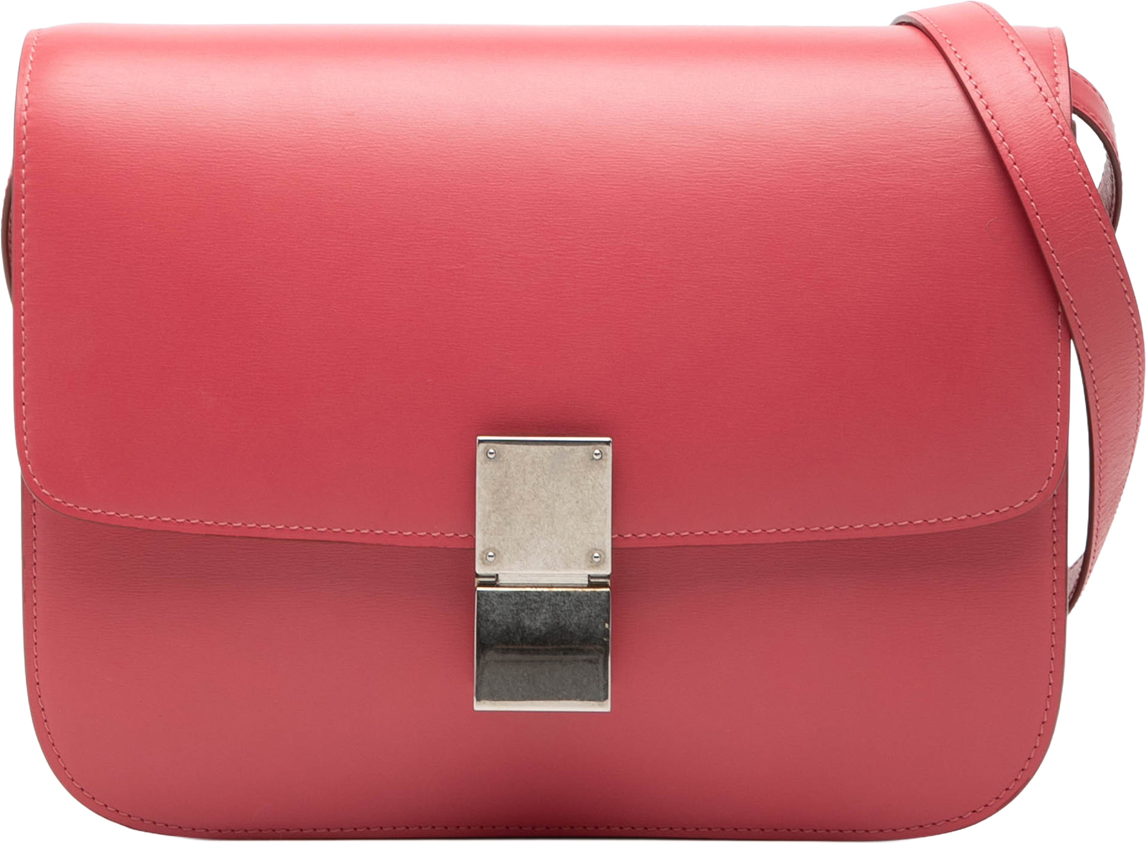 Celine Medium Calfskin Classic Box, från Luxclusif, i färgen blush. Klicka för att öppna bilden i stort format