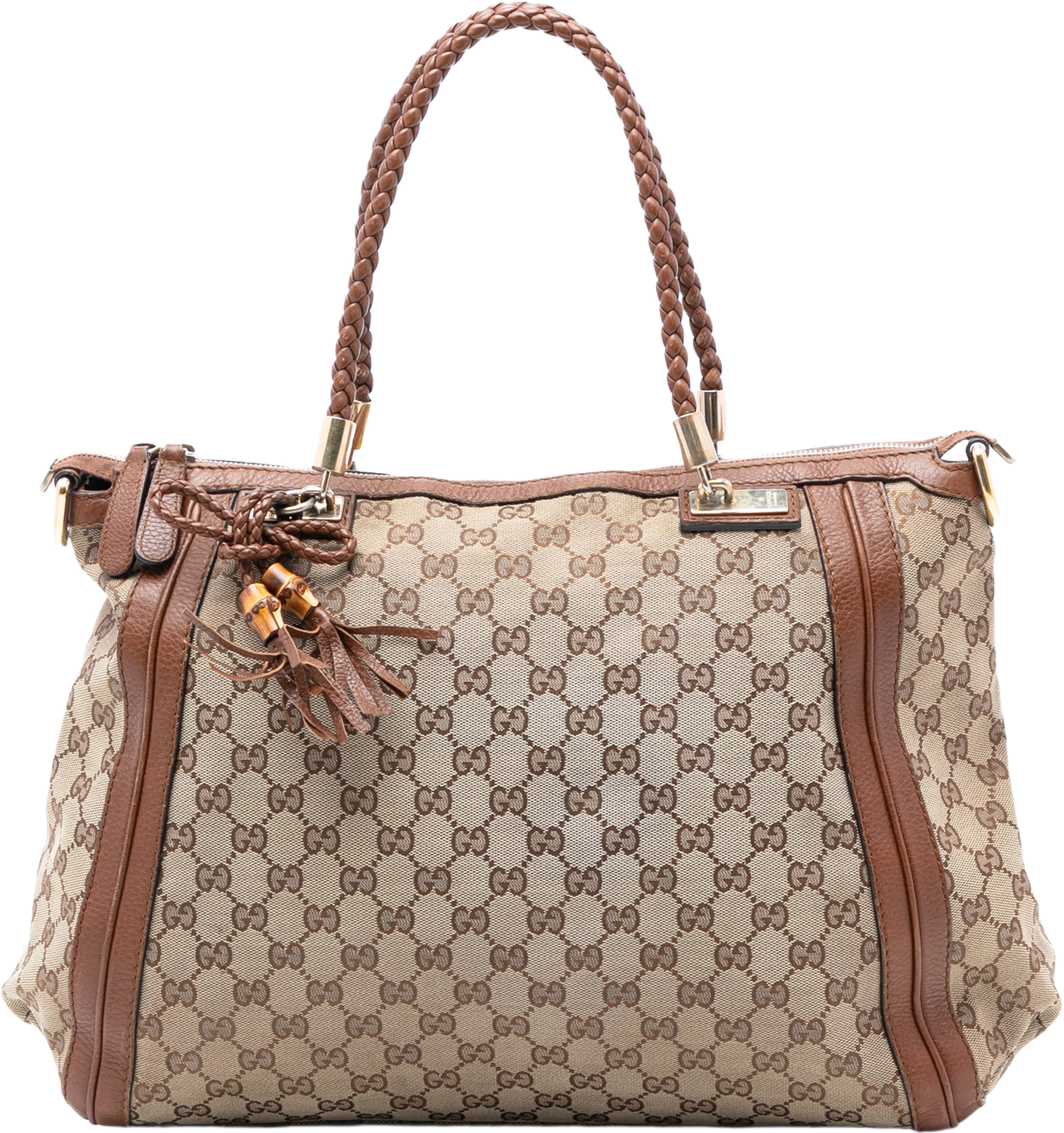 Gucci Large Gg Canvas Bella Satchel, från Luxclusif, i färgen beige. Klicka för att öppna bilden i stort format