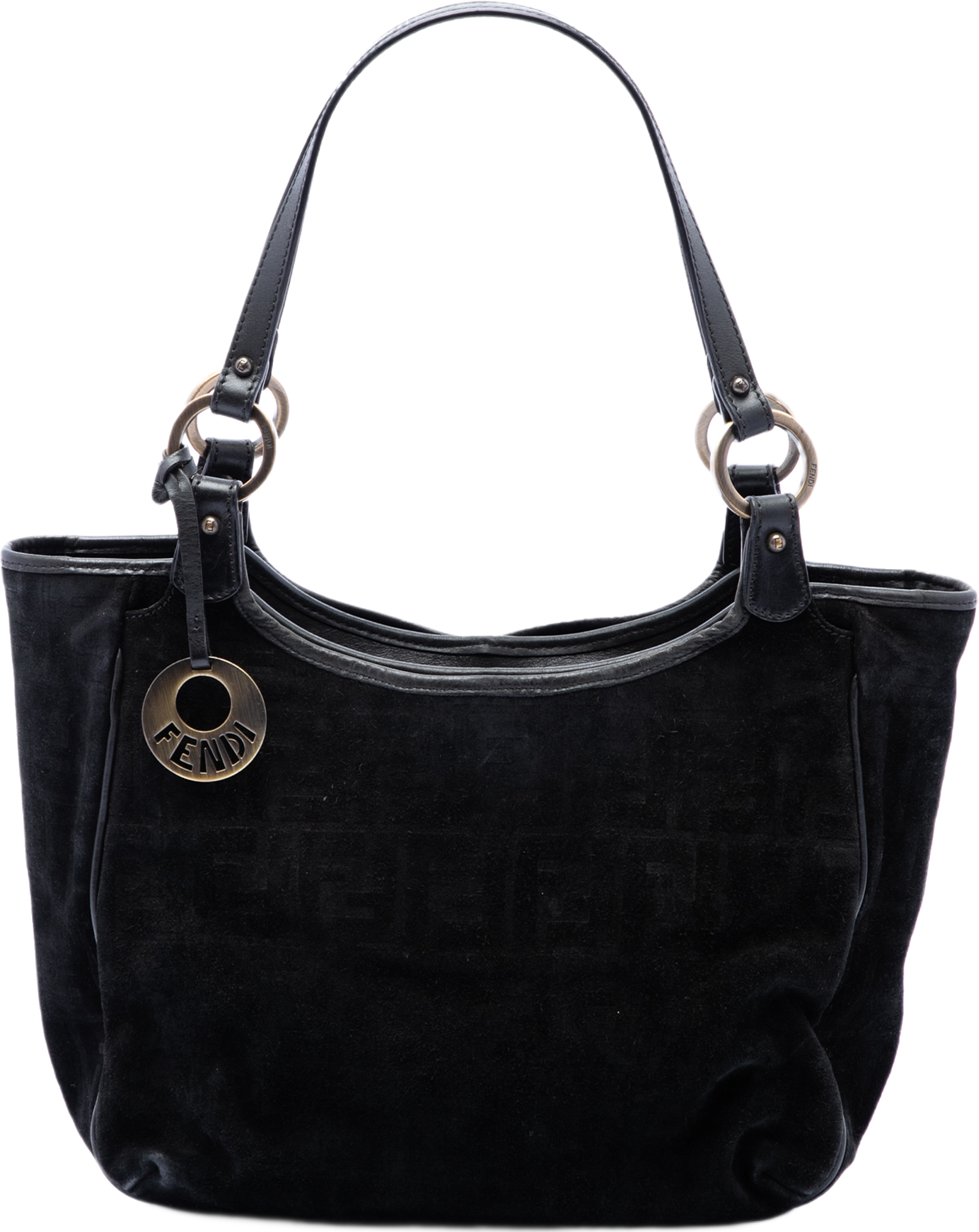 Fendi Zucca Suede Chef Tote, från Luxclusif, i färgen black. Klicka för att öppna bilden i stort format