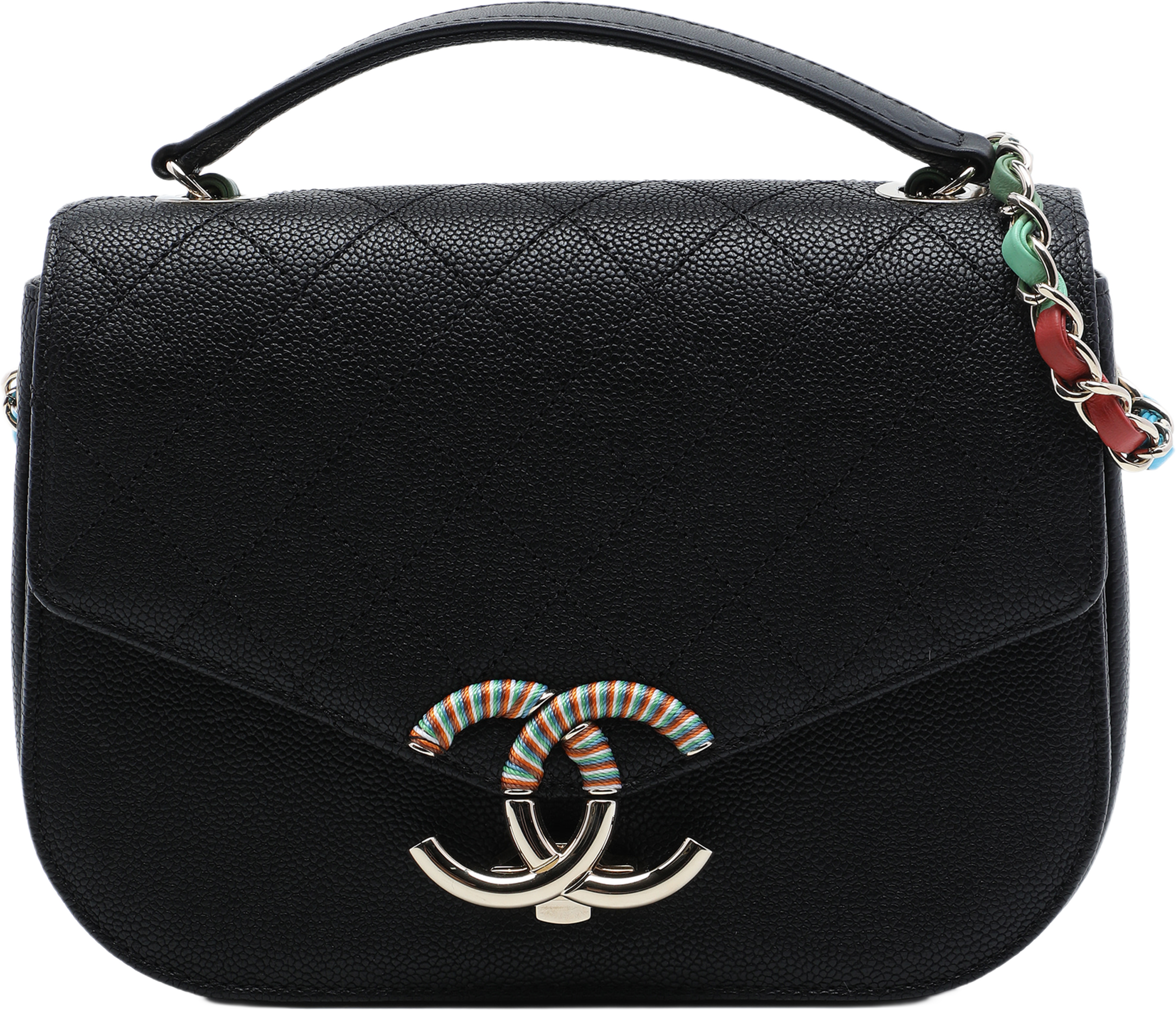 Chanel Paris Cuba Medium Quilted Caviar Thread Around Flap, från Luxclusif, i färgen svart. Klicka för att öppna bilden i stort format
