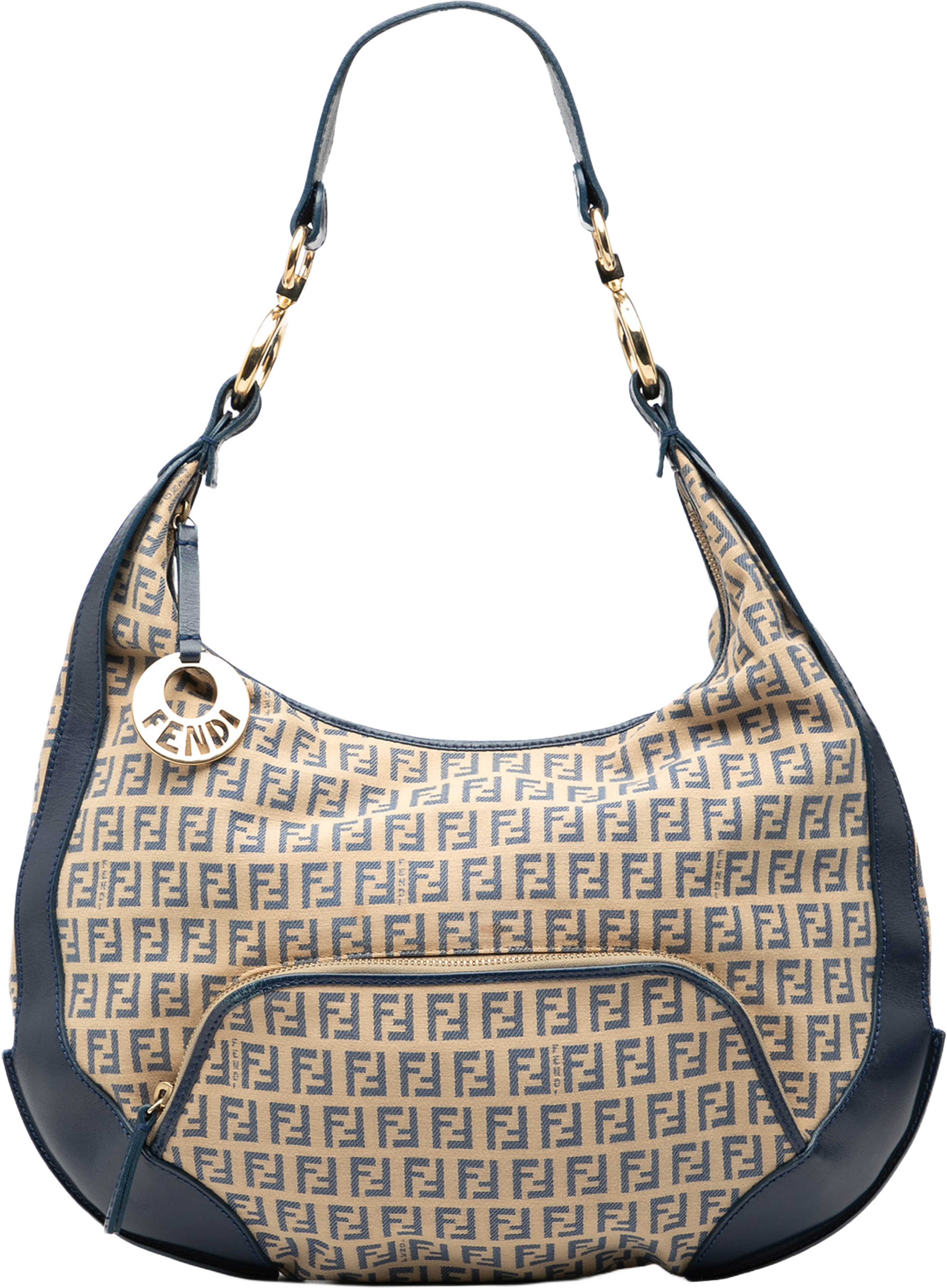 Fendi Zucchino Canvas Chef Pocket Hobo, från Luxclusif, i färgen beige. Klicka för att öppna bilden i stort format