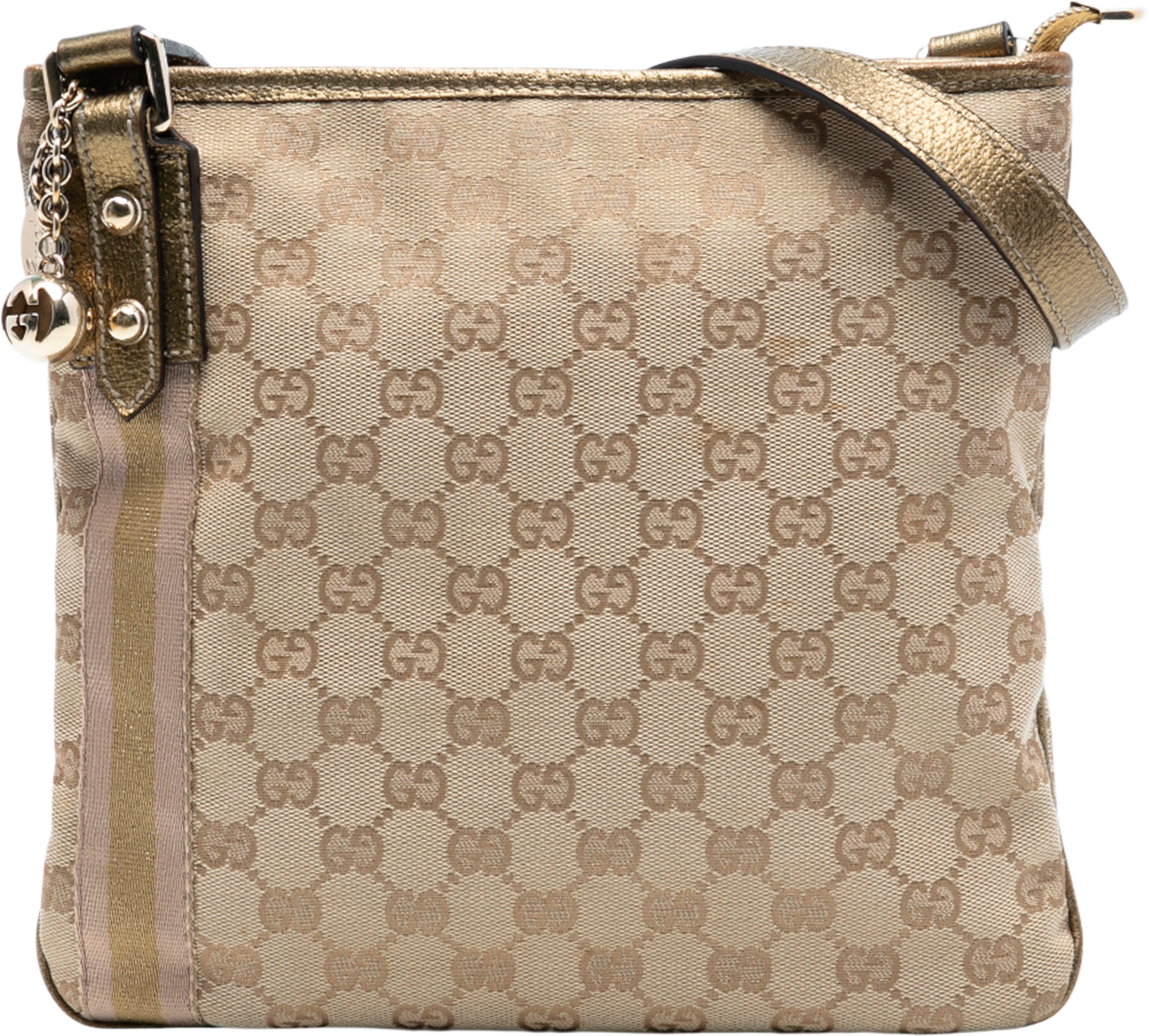 Gucci Gg Canvas Jolicoeur Crossbody, från Luxclusif, i färgen beige. Klicka för att öppna bilden i stort format