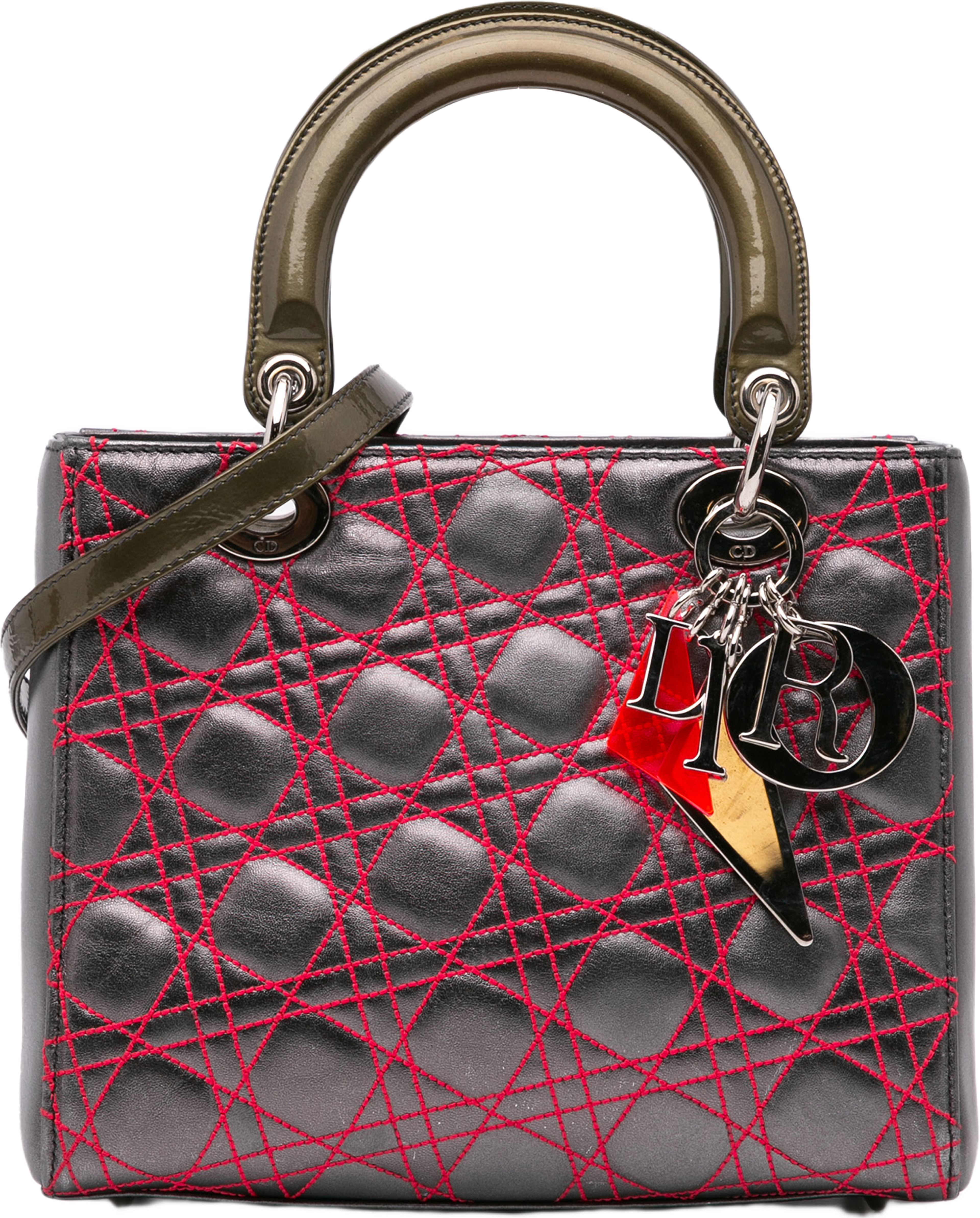 Dior Anselm Reyle Medium Metallic Lambskin Cannage Lady Dior