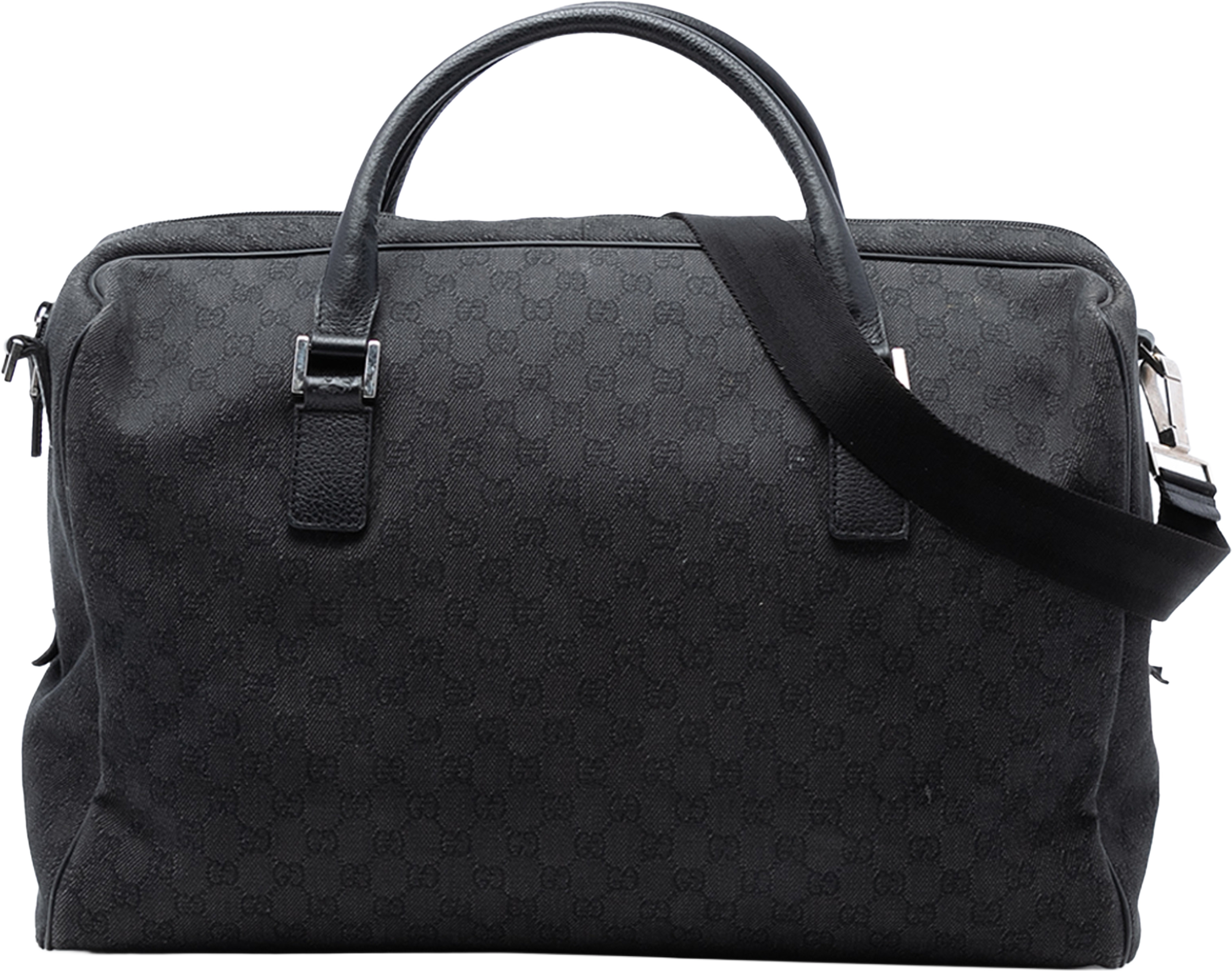 Gucci Gg Denim Travel Bag, från Luxclusif, i färgen black. Klicka för att öppna bilden i stort format