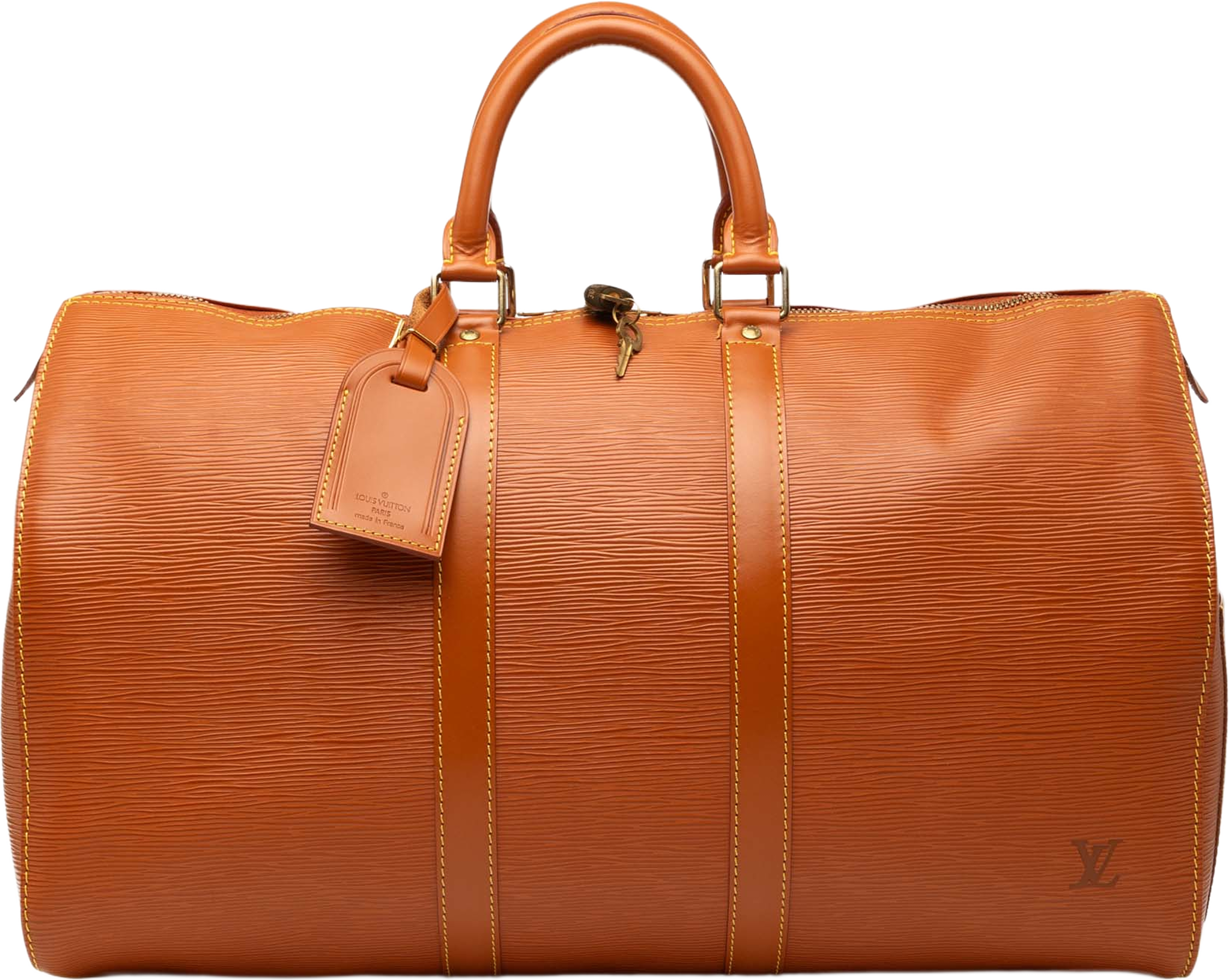 Louis Vuitton Epi Keepall 45, från Luxclusif, i färgen brown. Klicka för att öppna bilden i stort format