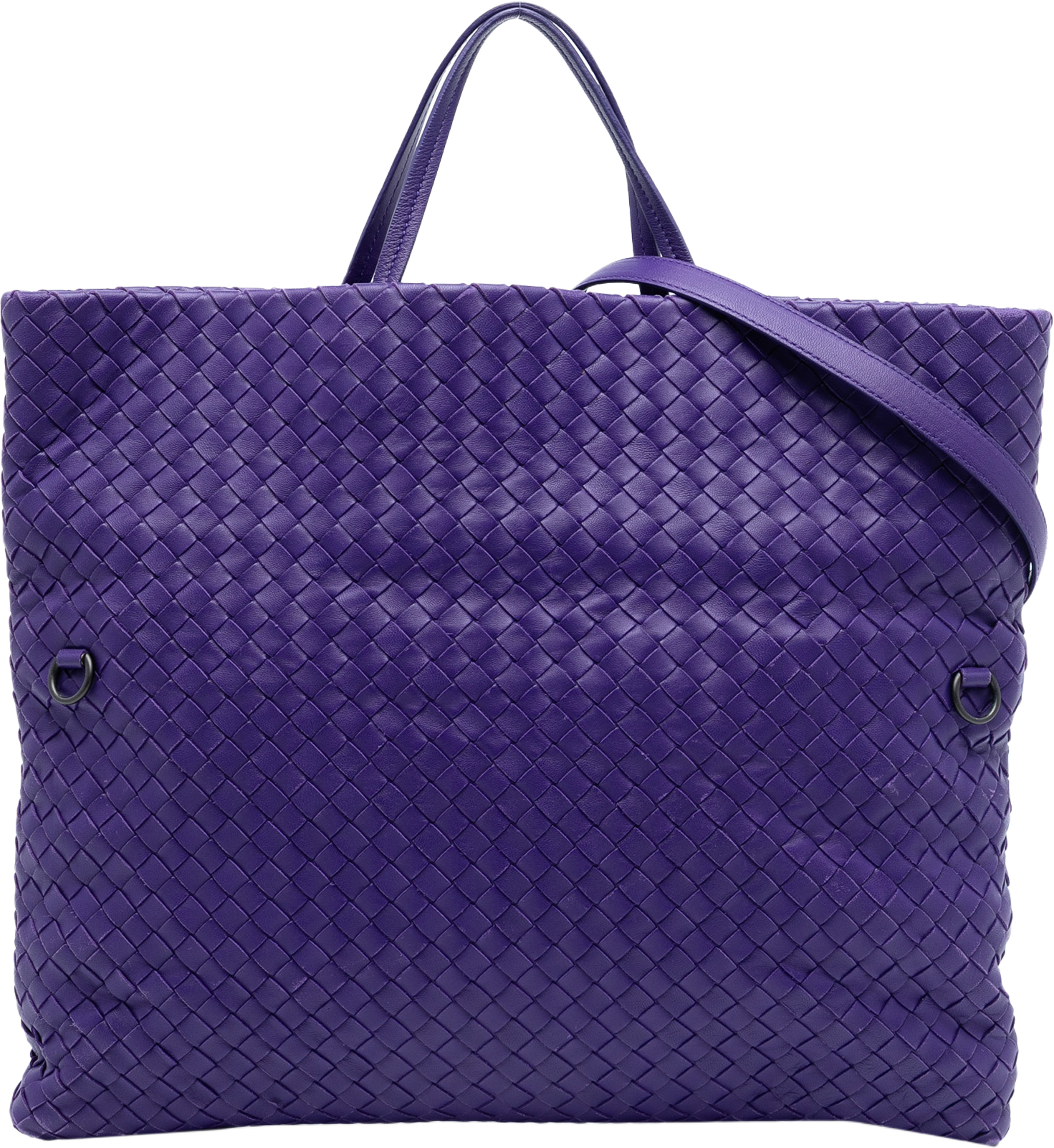 Bottega Veneta Nappa Intrecciato Convertible Tote, från Luxclusif, i färgen dark purple. Klicka för att öppna bilden i stort format