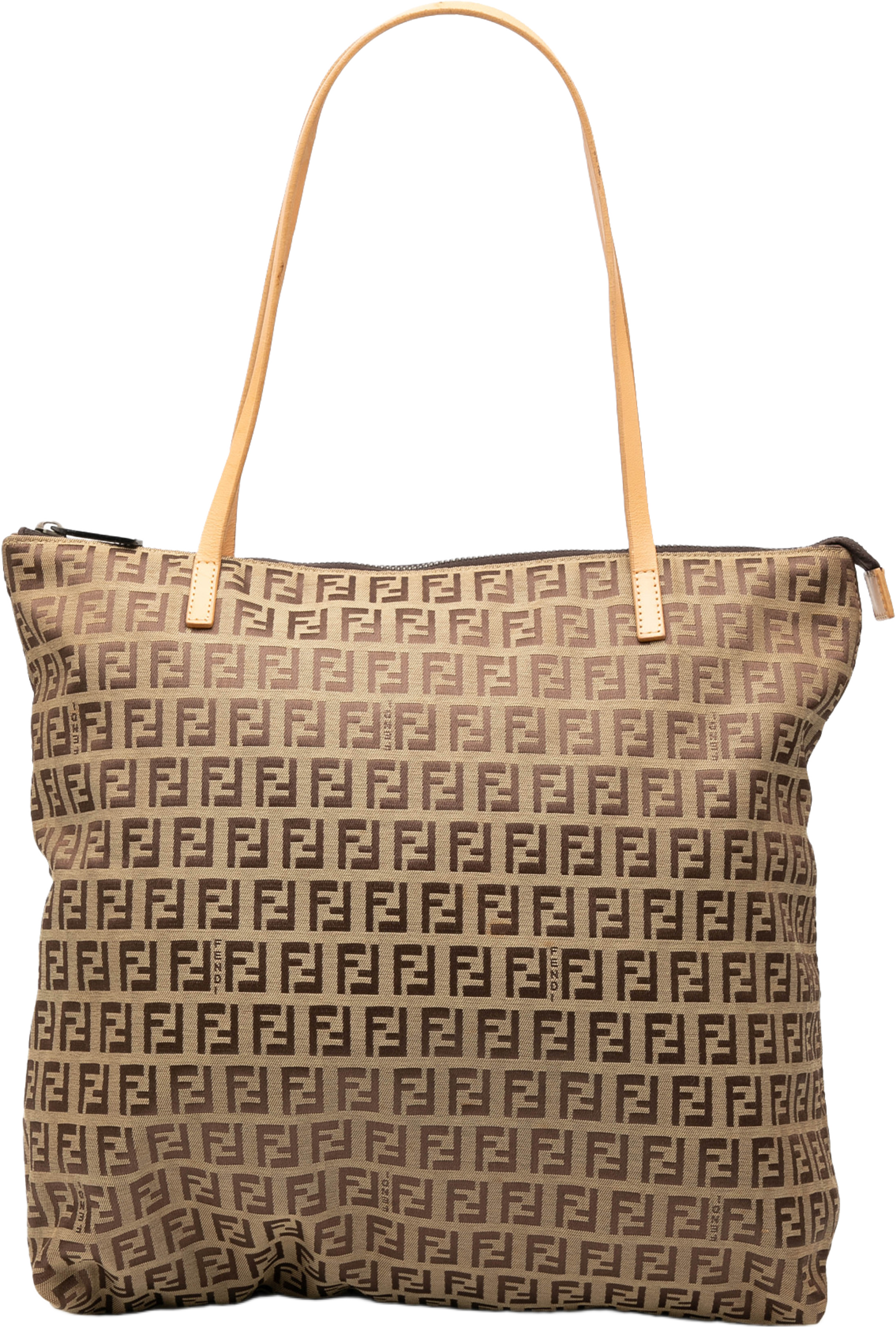 Fendi Zucchino Canvas Tote, från Luxclusif, i färgen light brown. Klicka för att öppna bilden i stort format