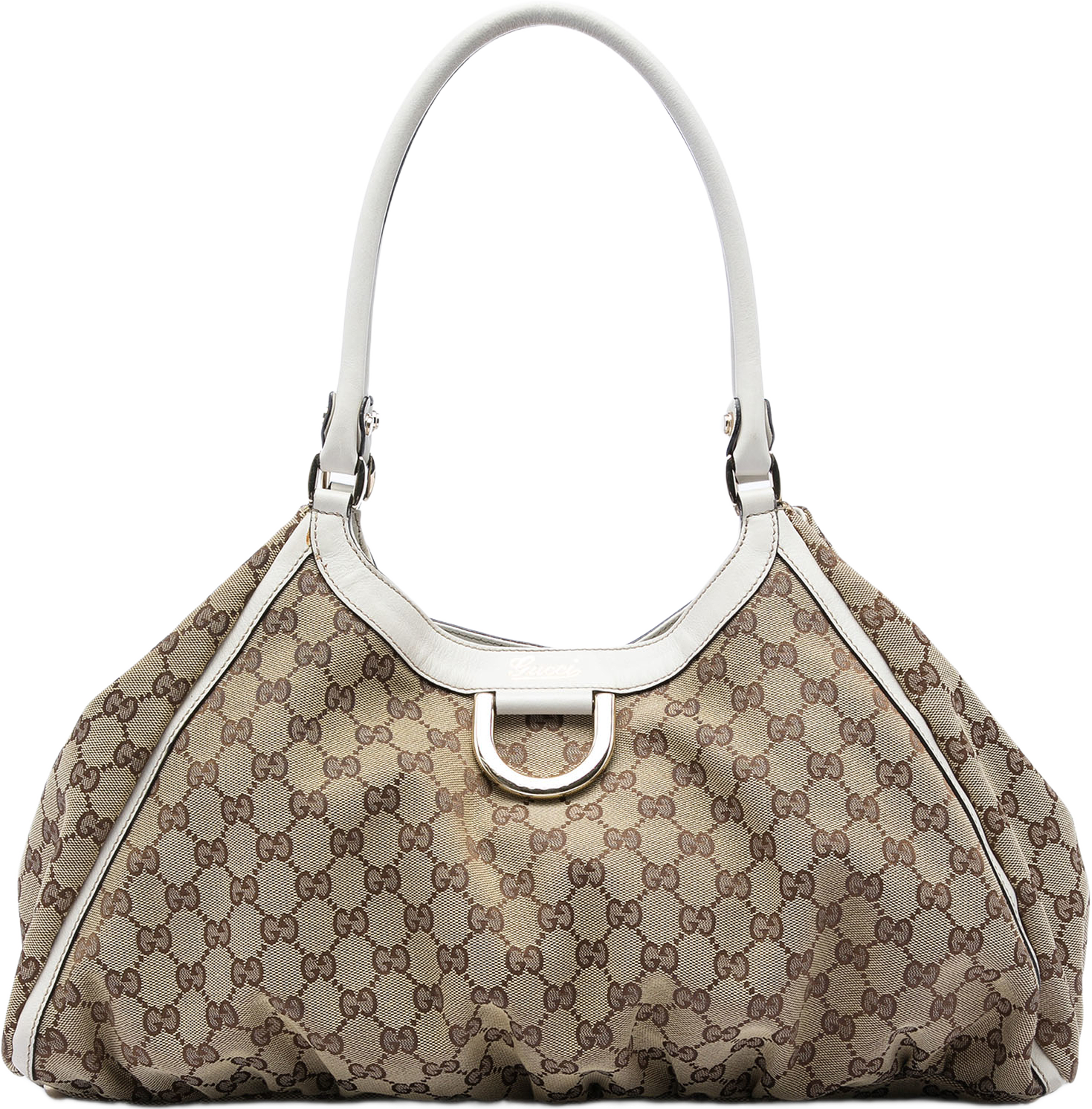 Gucci Gg Canvas Abbey D Ring Shoulder Bag, från Luxclusif, i färgen beige. Klicka för att öppna bilden i stort format