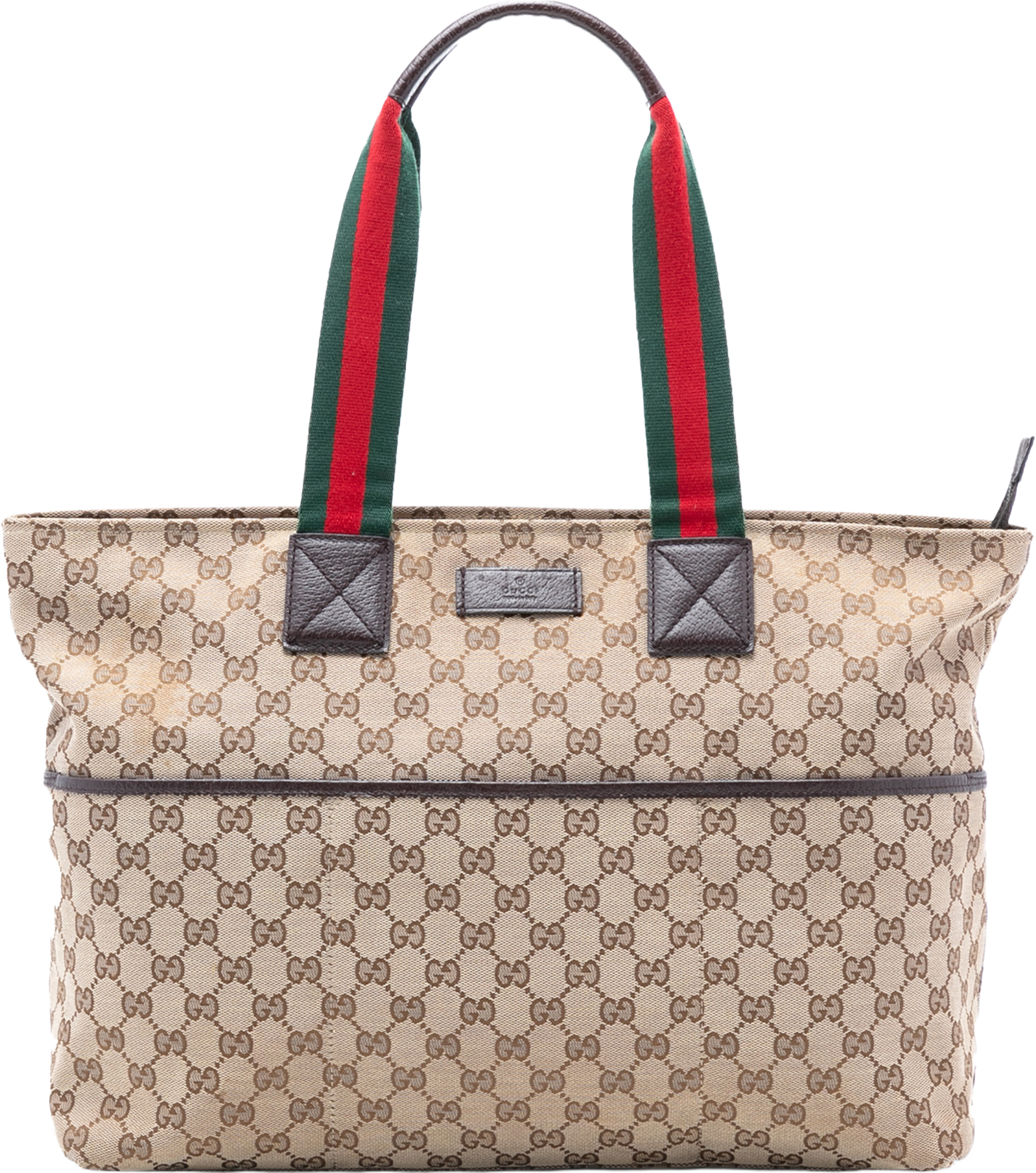 Gucci Gg Canvas Web Tote, från Luxclusif, i färgen beige. Klicka för att öppna bilden i stort format