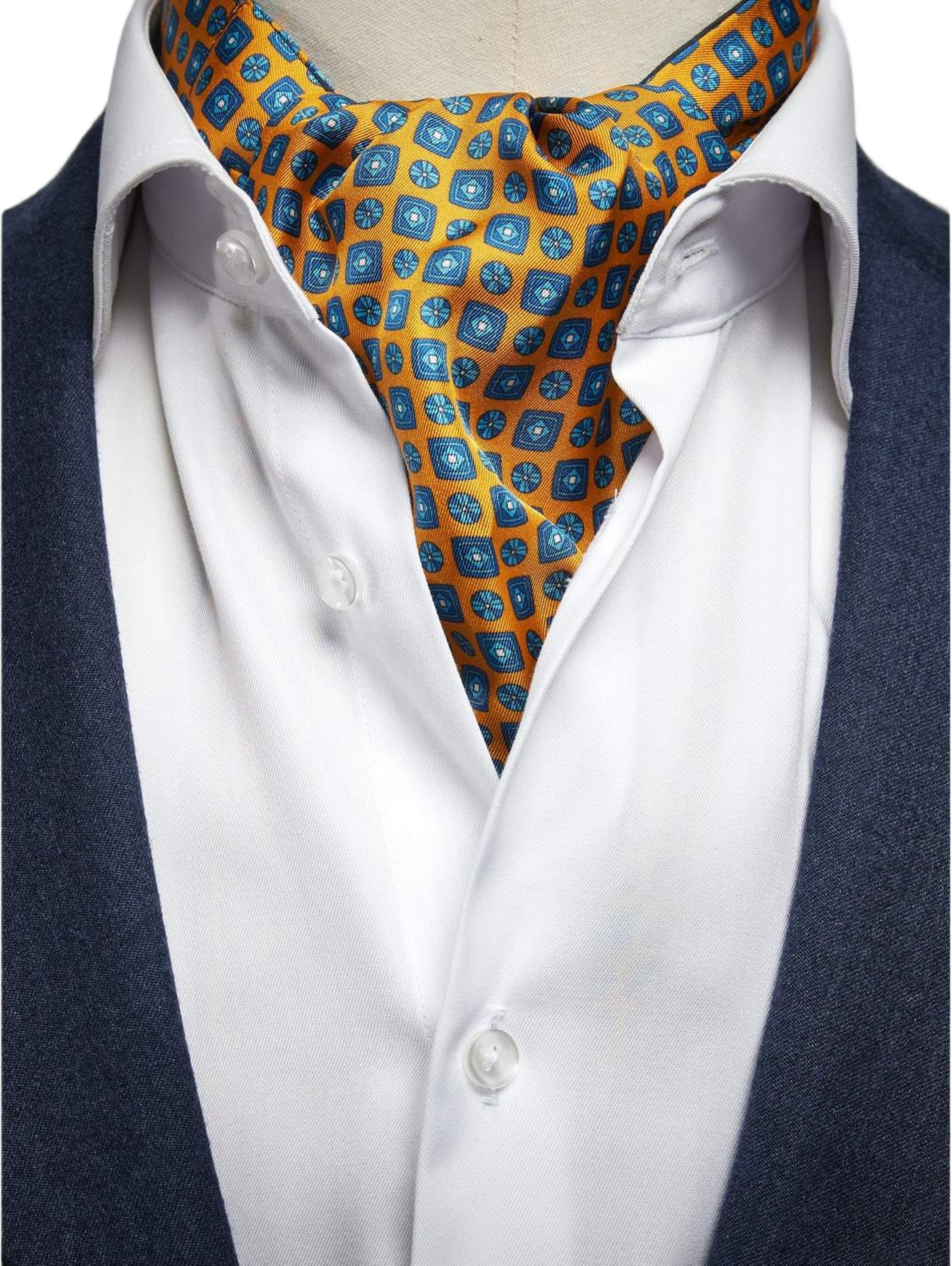 Silk Single Pointed Ascot Geometric