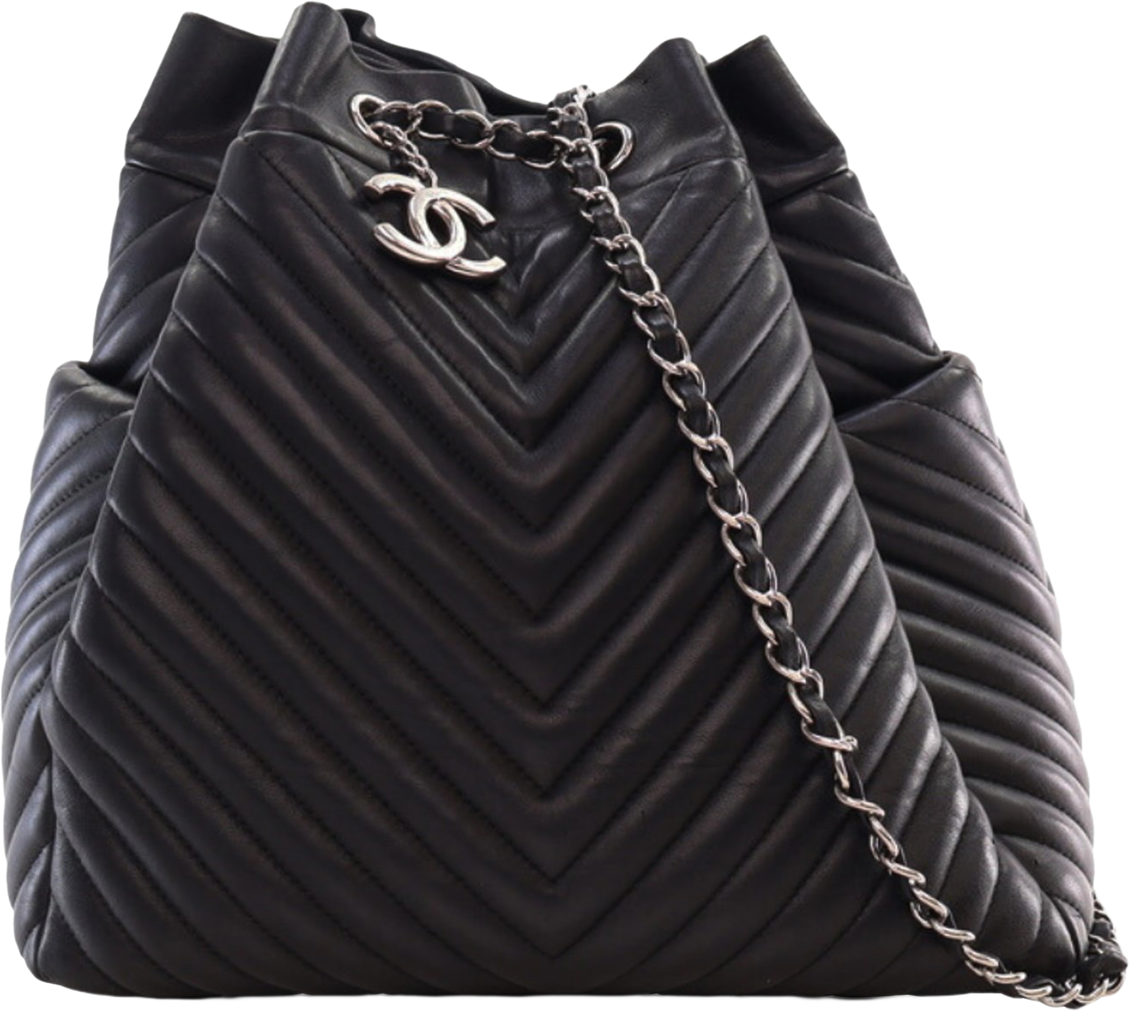 Chanel Chevron Calfskin Urban Spirit Bucket Bag