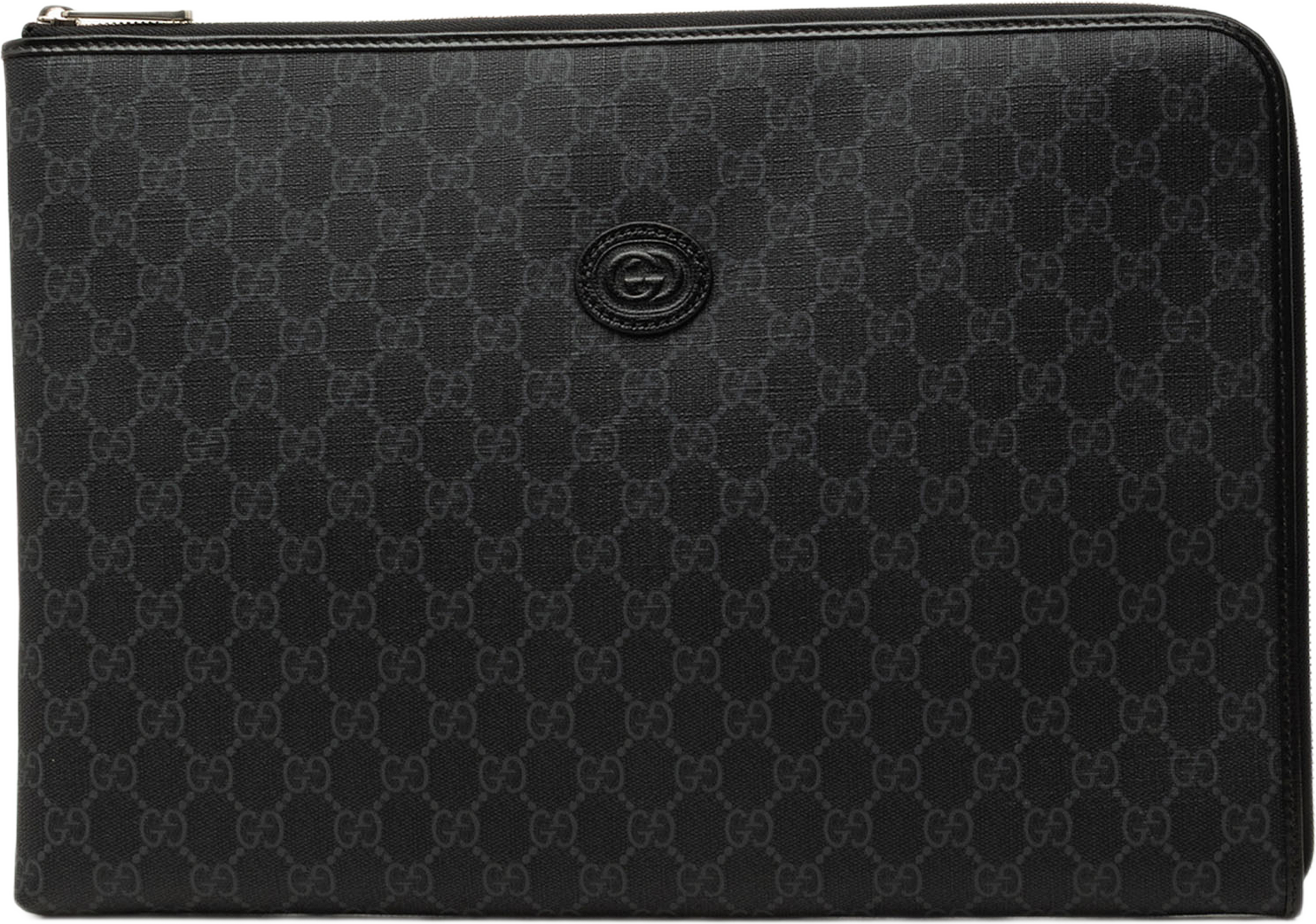 Gucci Gg Supreme Interlocking G Clutch, från Luxclusif, i färgen svart. Klicka för att öppna bilden i stort format