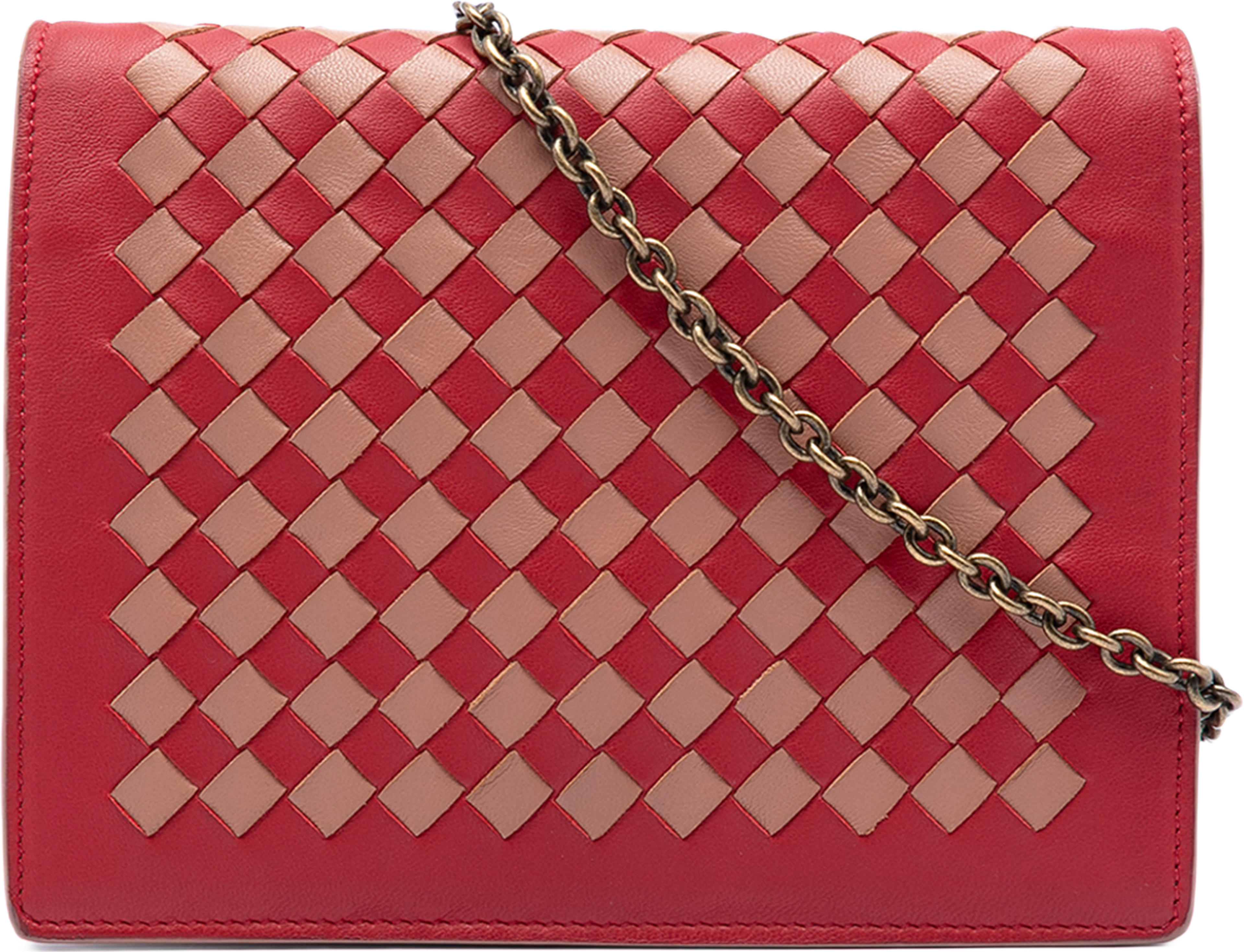 Bottega Veneta Nappa Intrecciato Wallet On Chain, från Luxclusif, i färgen red. Klicka för att öppna bilden i stort format