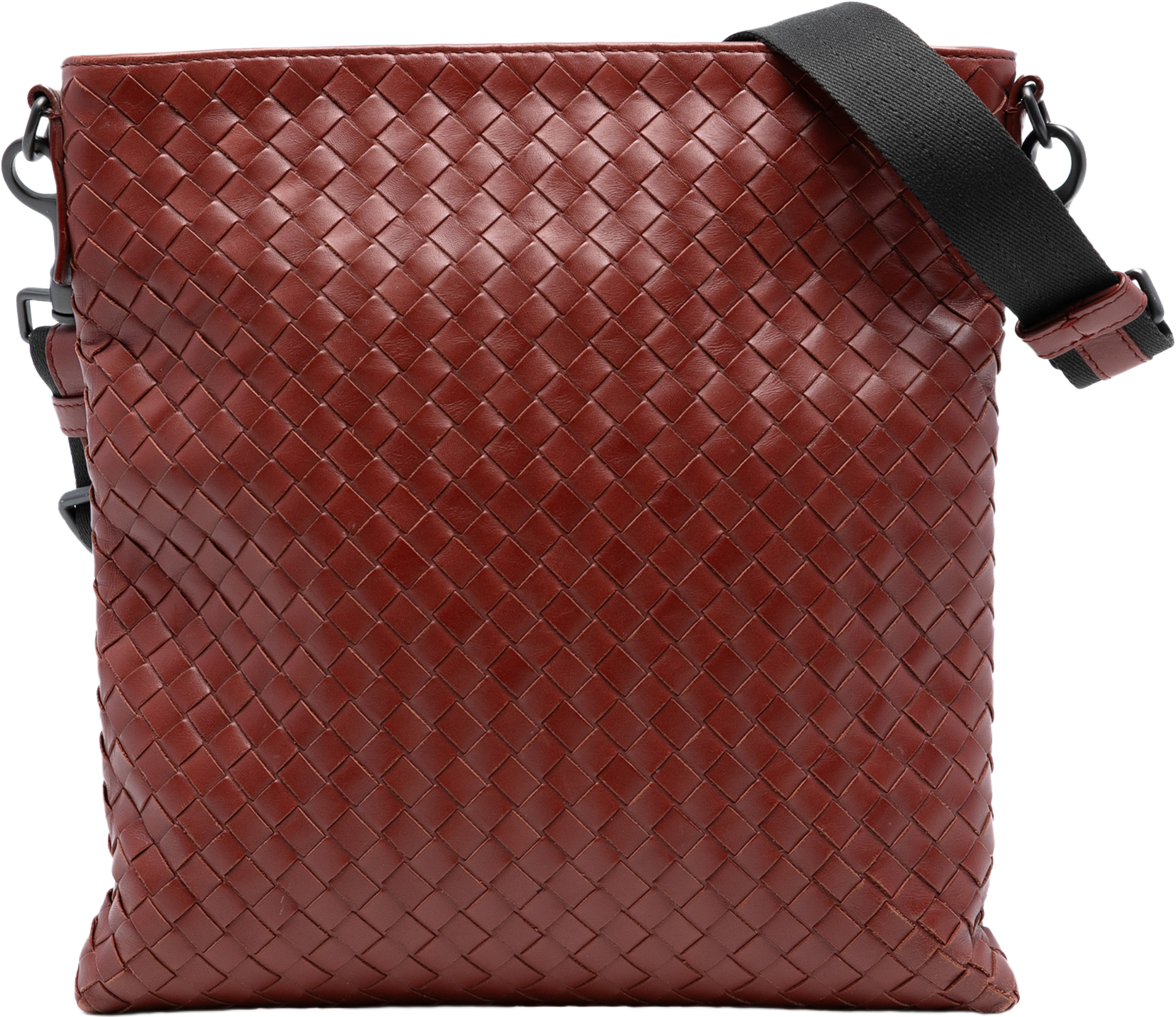 Bottega Veneta Nappa Intrecciato Crossbody, från Luxclusif, i färgen brick. Klicka för att öppna bilden i stort format