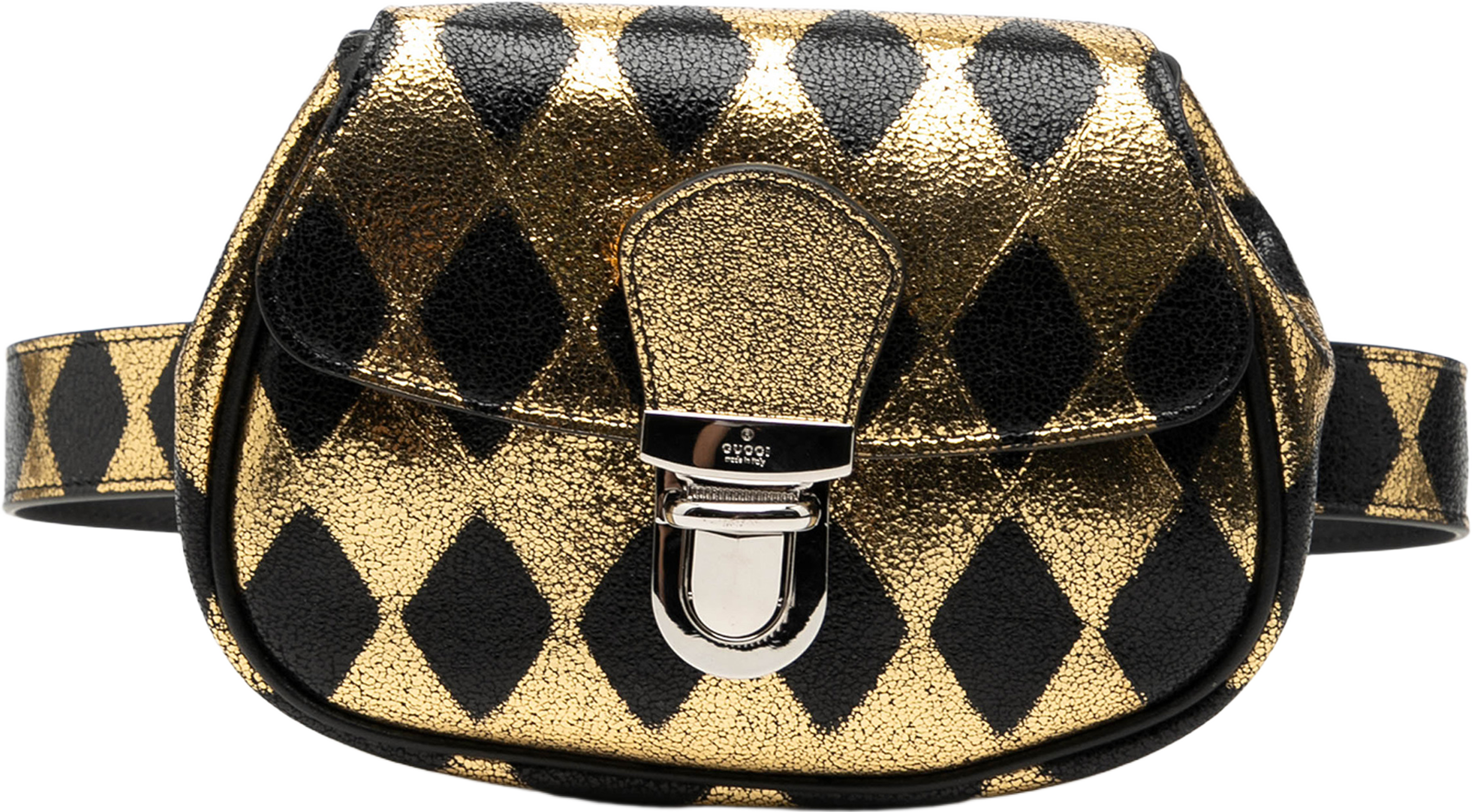 Gucci Metallic Calfskin Belt Bag, från Luxclusif, i färgen gold. Klicka för att öppna bilden i stort format