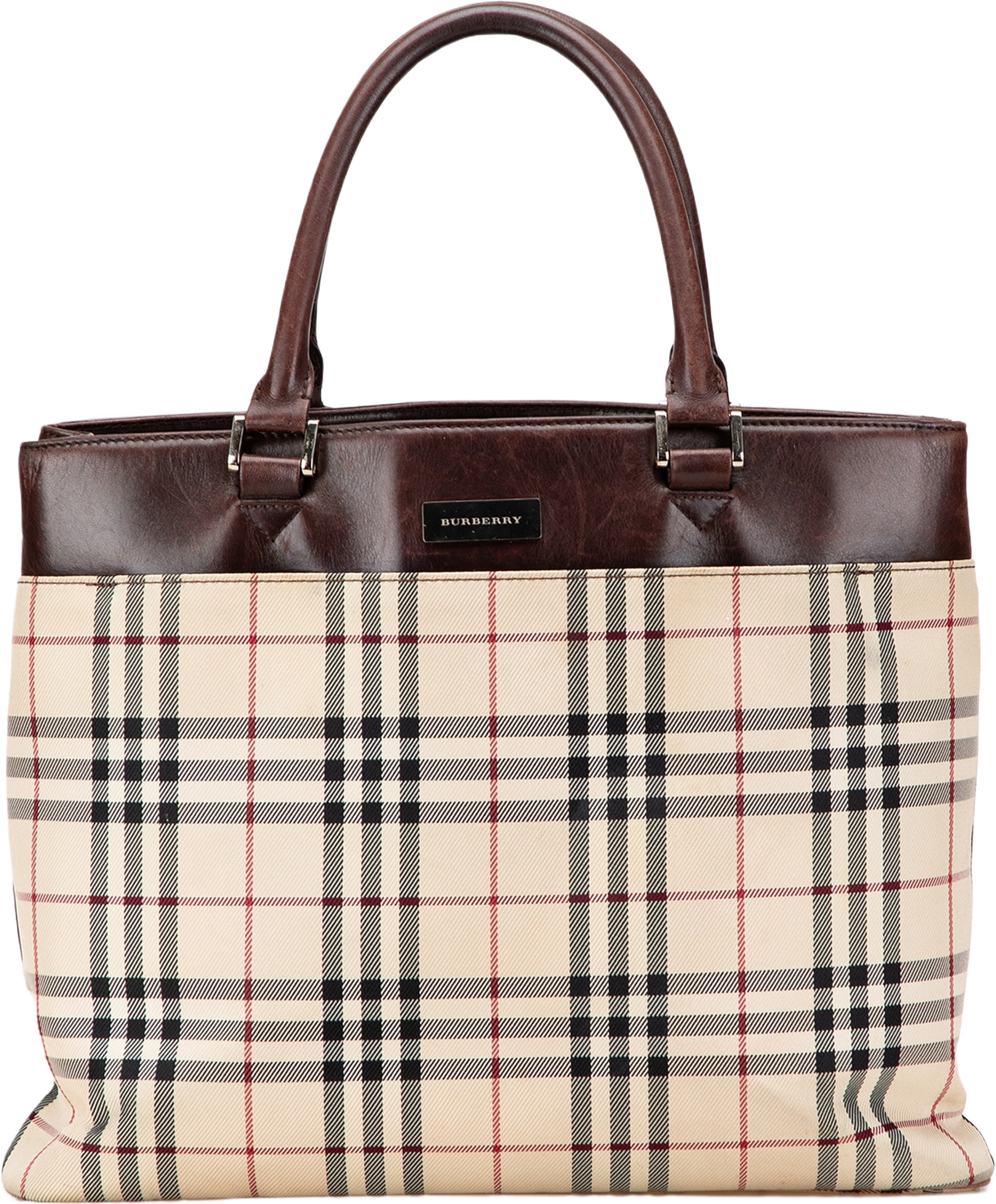 Burberry House Check Canvas Tote, från Luxclusif, i färgen beige. Klicka för att öppna bilden i stort format