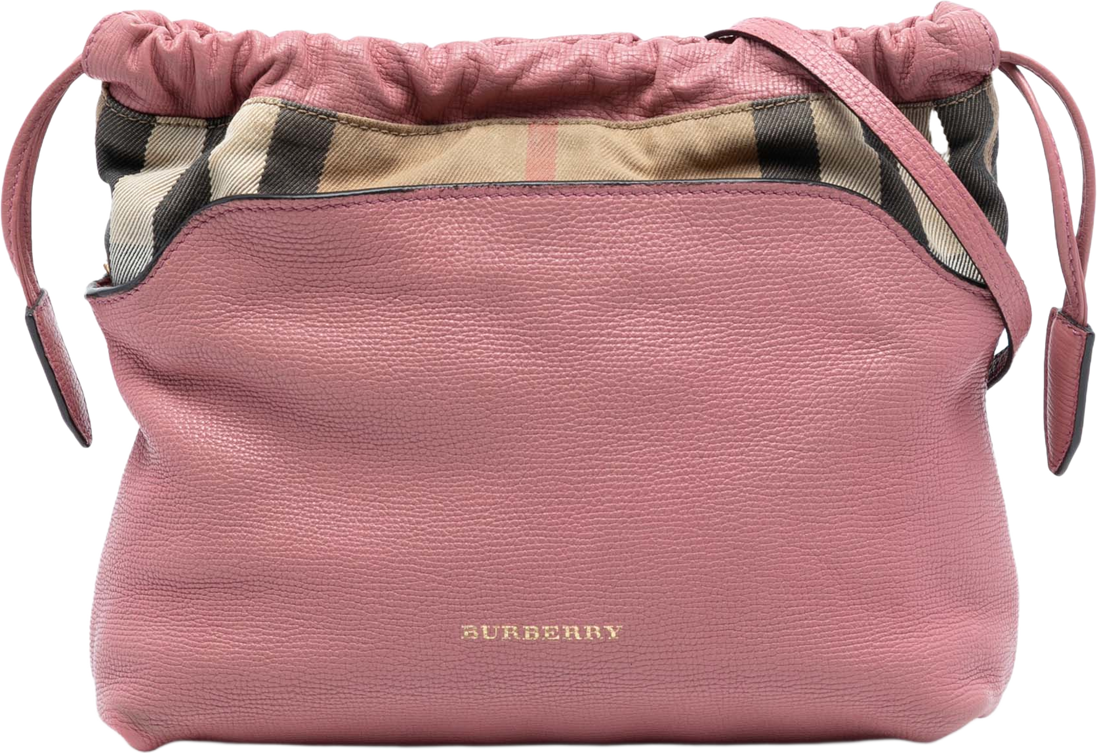 Burberry House Check Canvas And Calfskin Little Crush Crossbody, från Luxclusif, i färgen pink. Klicka för att öppna bilden i stort format