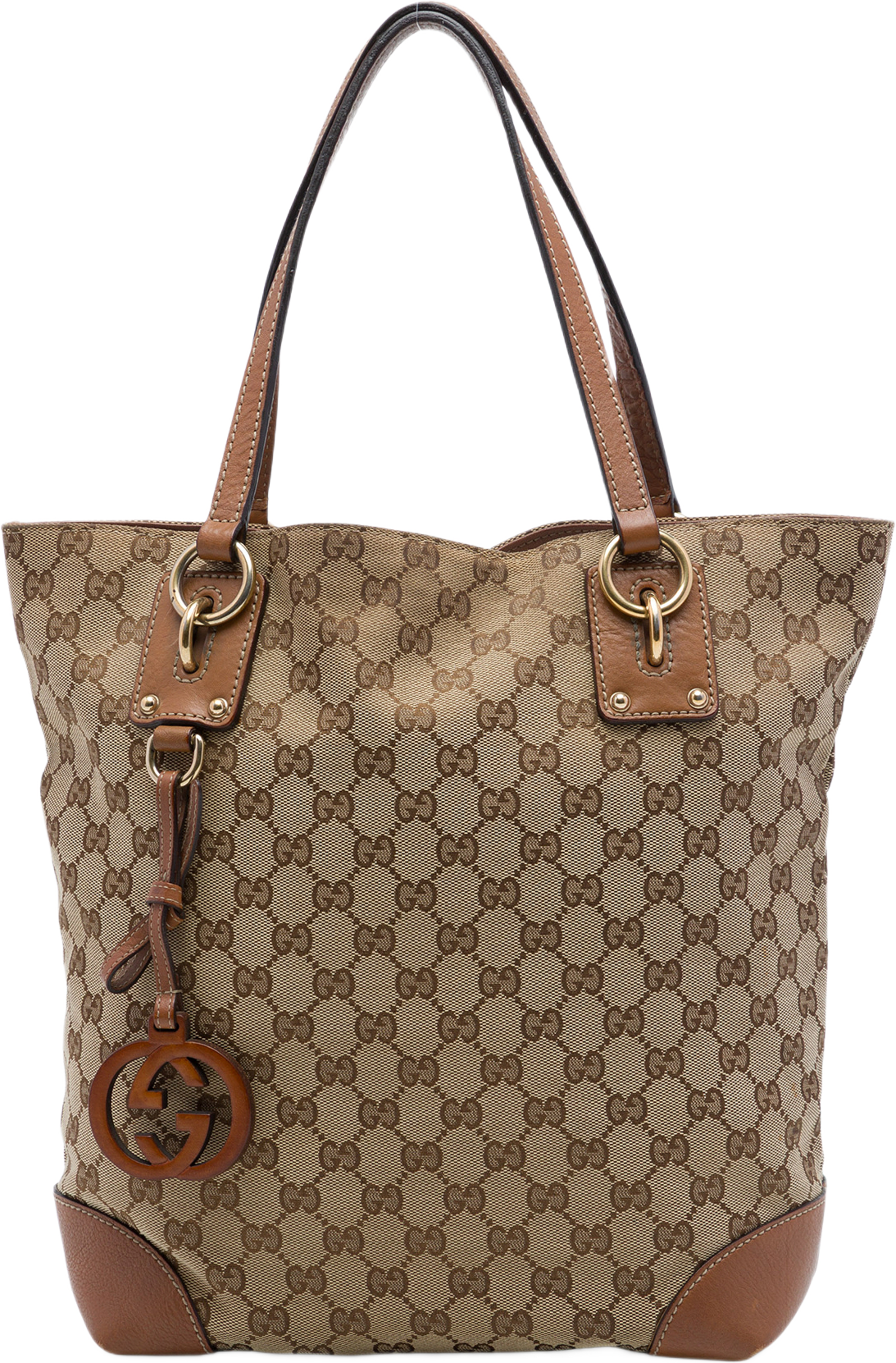 Gucci Gg Canvas Gg Charm Tote, från Luxclusif, i färgen beige. Klicka för att öppna bilden i stort format