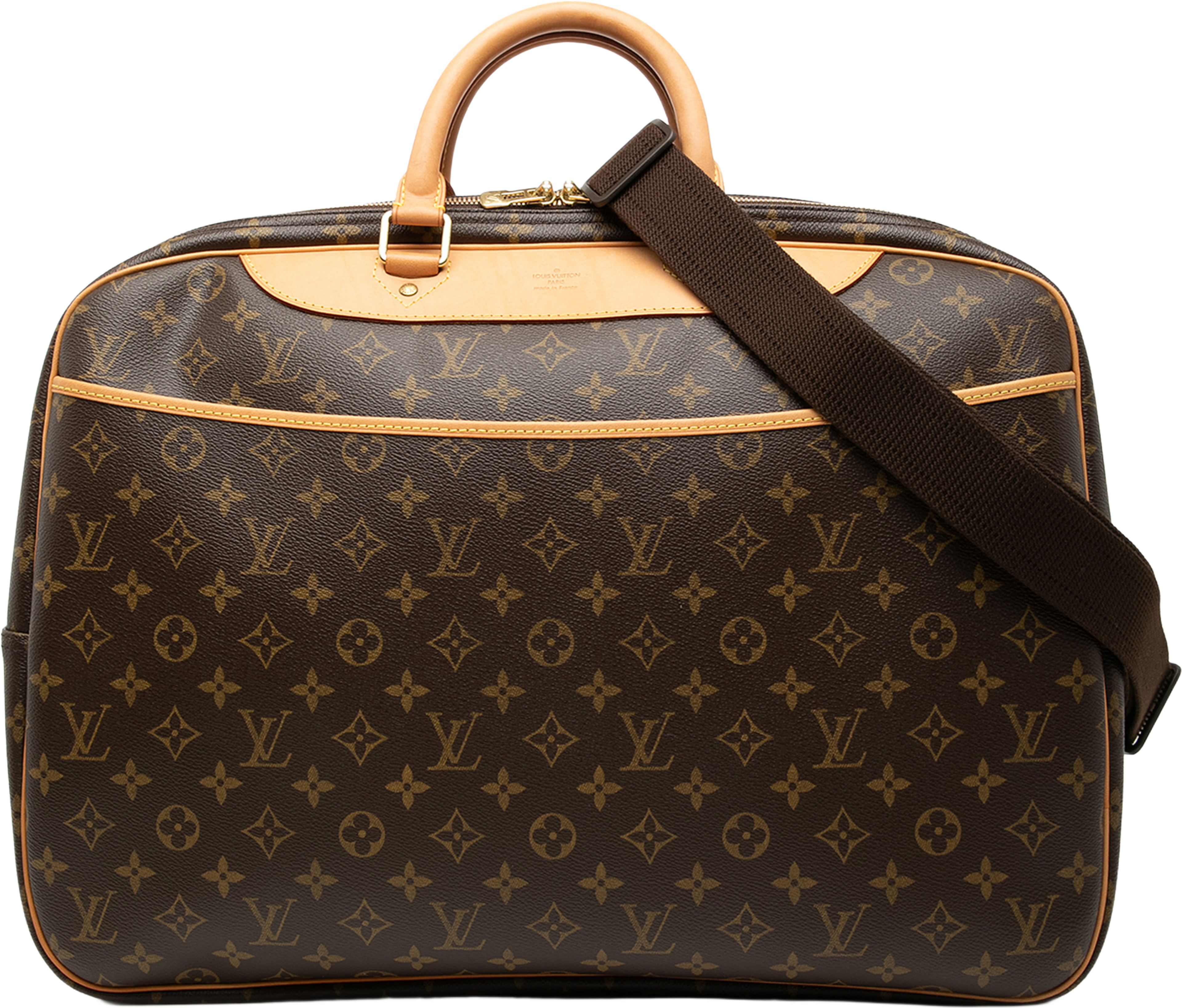 Louis Vuitton Monogram Alize 24 Heures, från Luxclusif, i färgen brown. Klicka för att öppna bilden i stort format