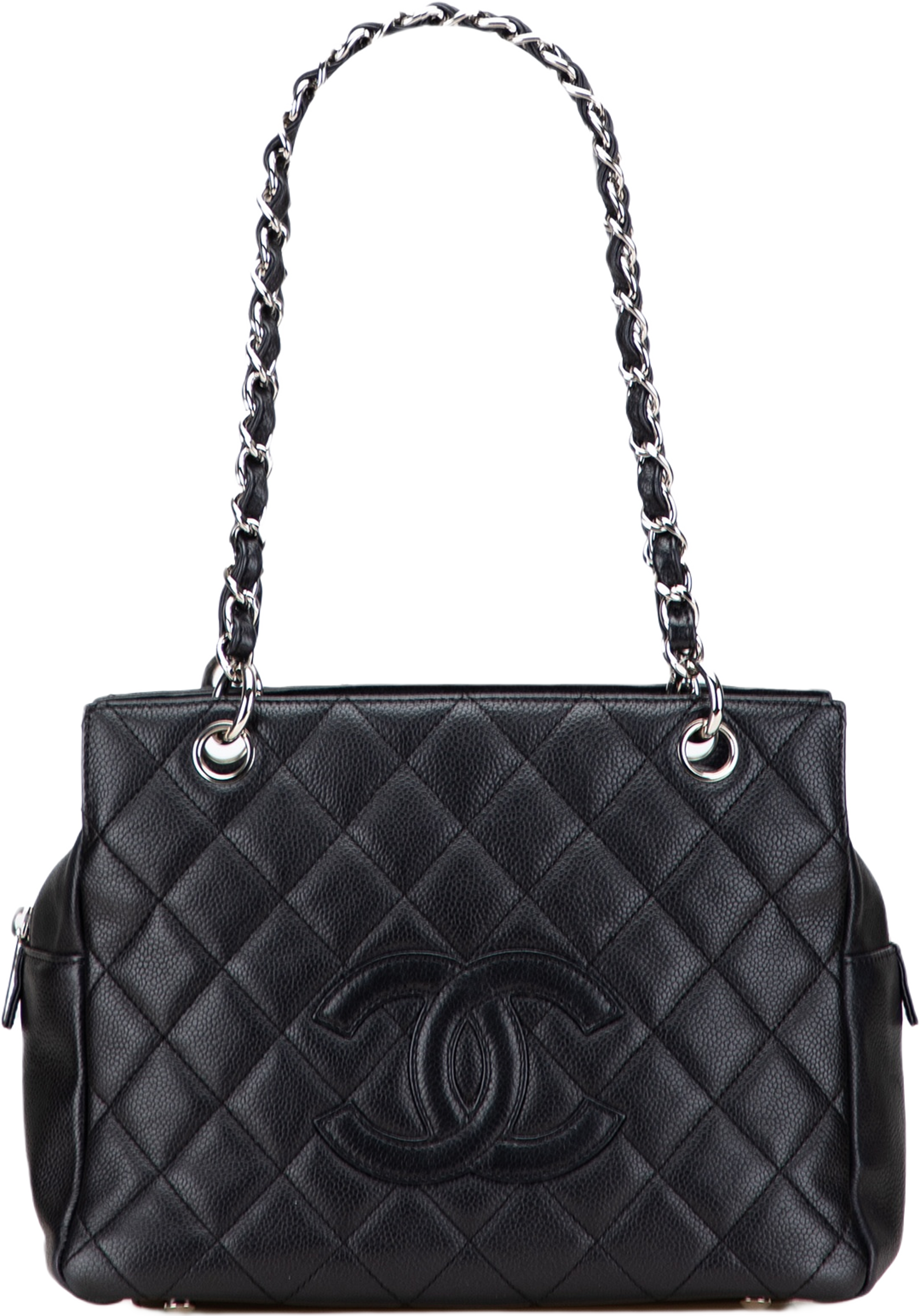 Chanel Petite Caviar Timeless Tote, från Luxclusif, i färgen black.