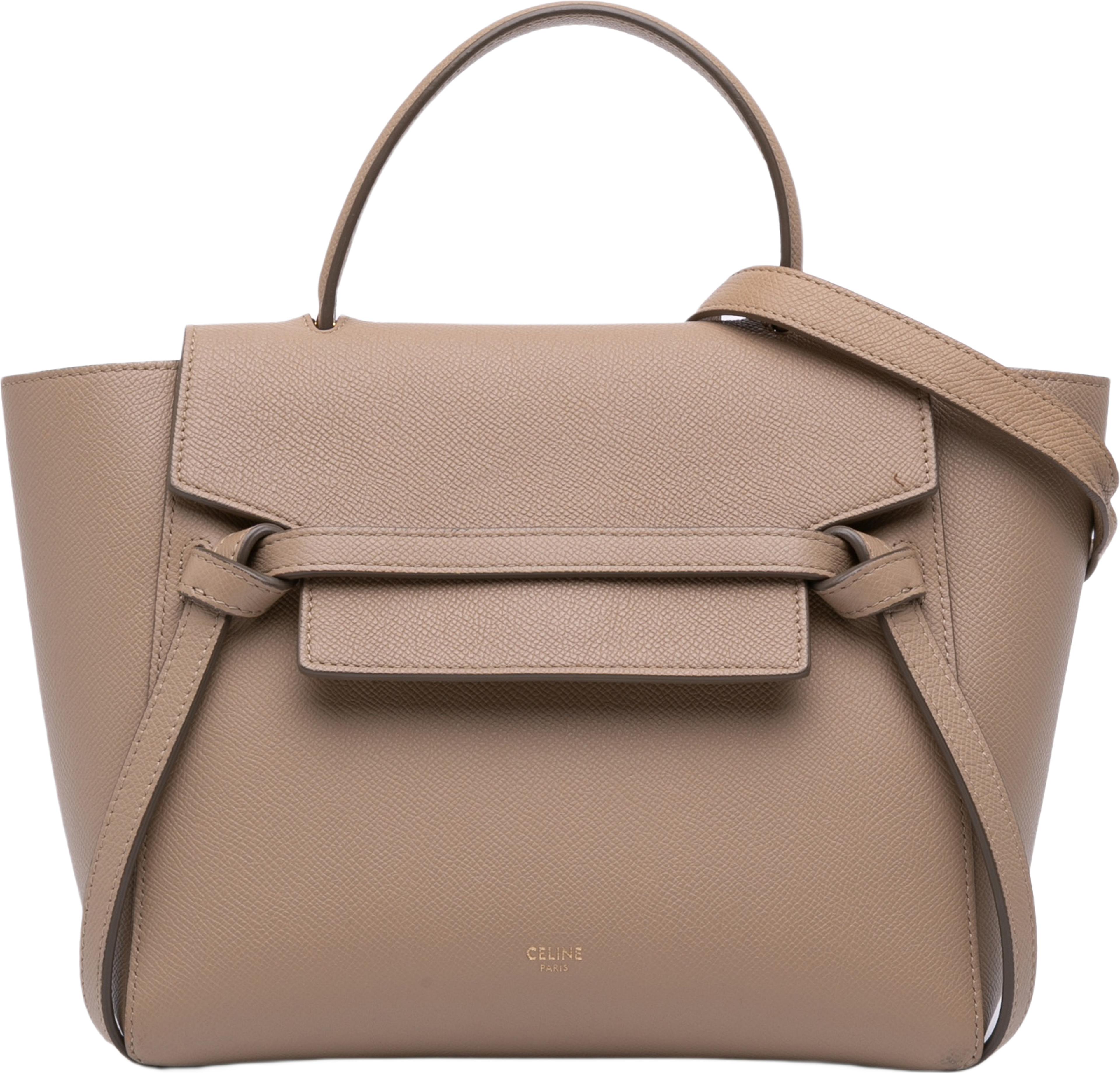 Celine Micro Grained Calfskin Belt Bag, från Luxclusif, i färgen beige.