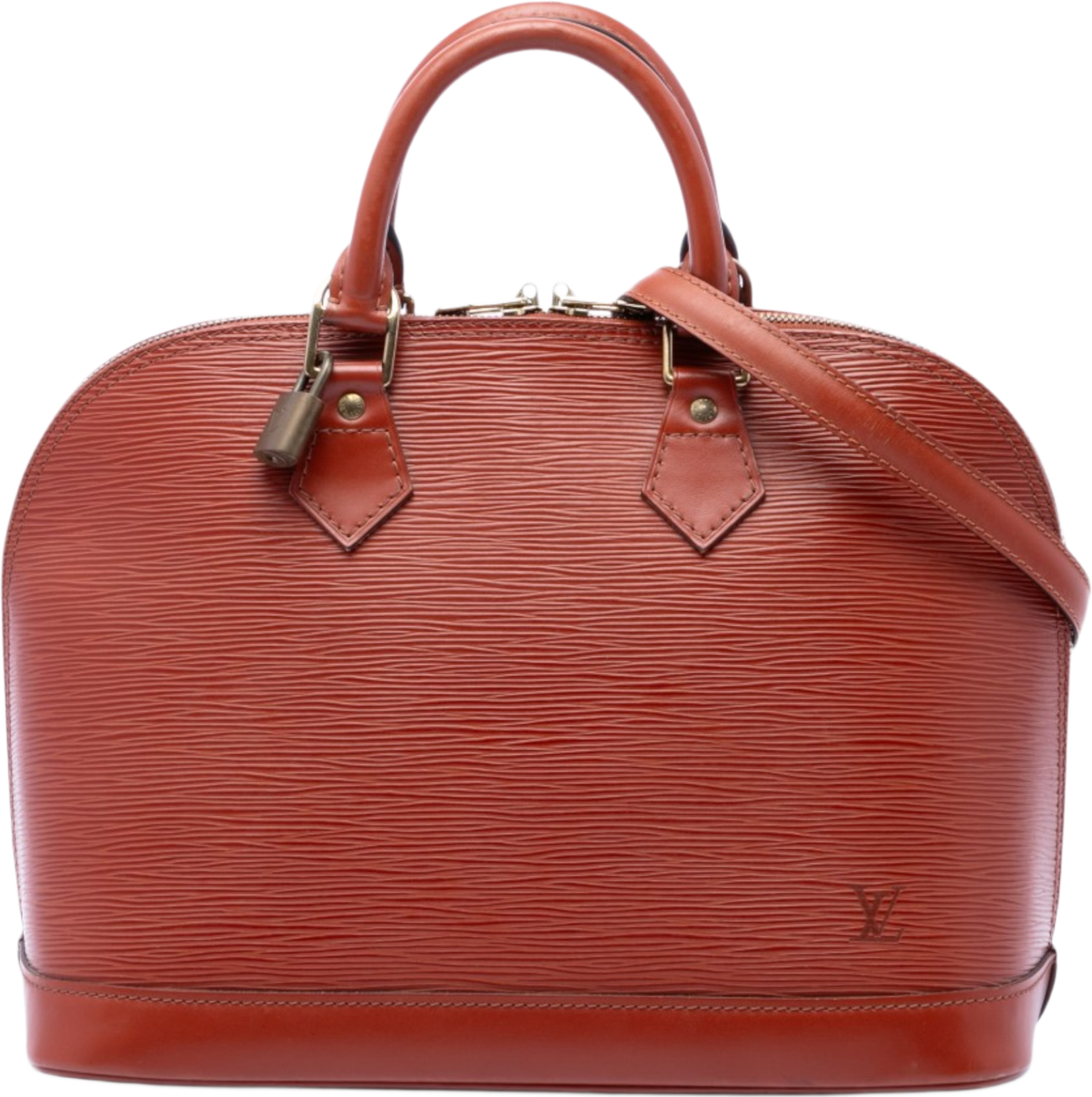 Louis Vuitton Epi Alma Pm, från Luxclusif, i färgen brun. Klicka för att öppna bilden i stort format