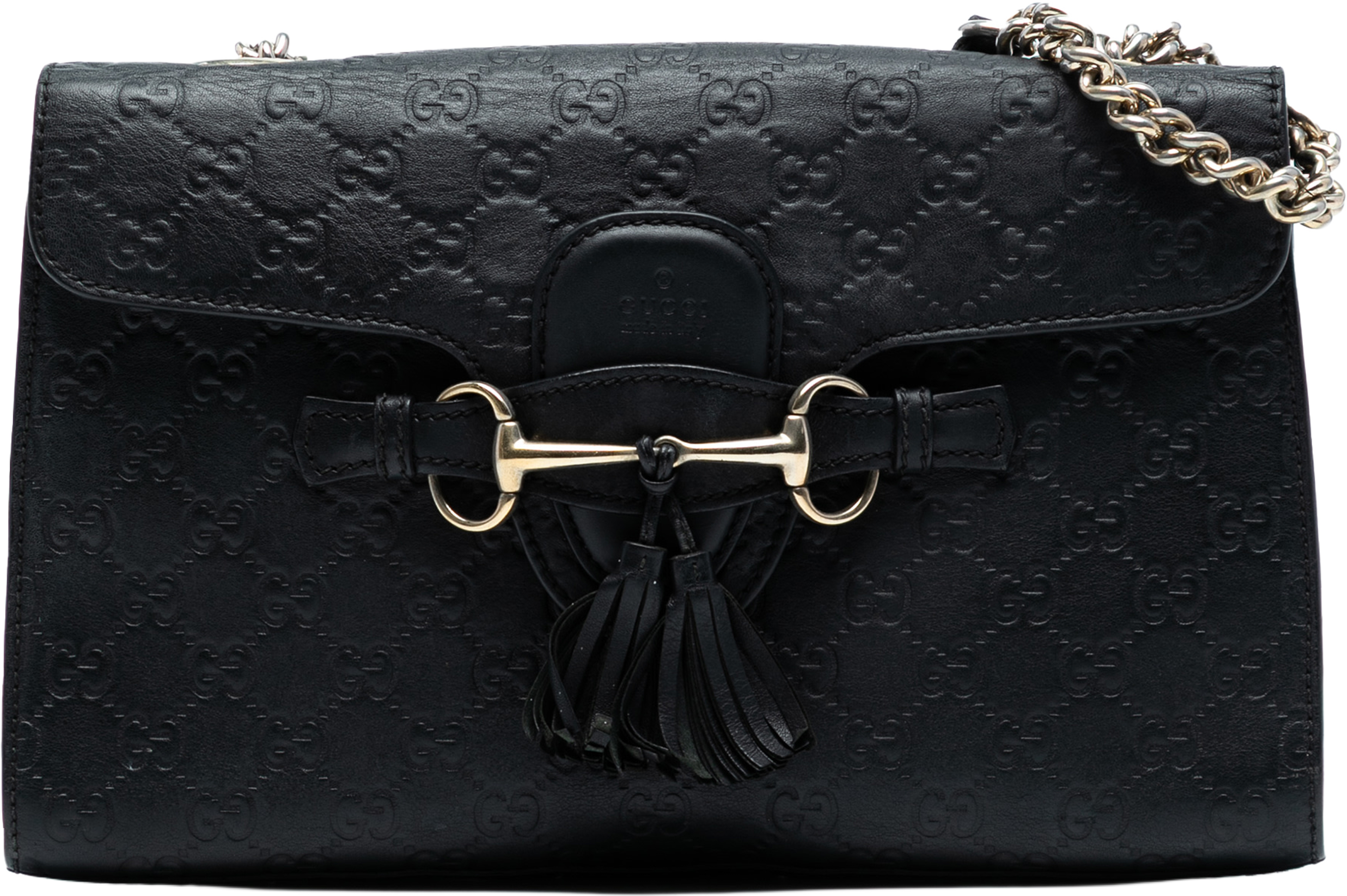 Gucci Medium Guccissima Emily Shoulder Bag, från Luxclusif, i färgen black. Klicka för att öppna bilden i stort format