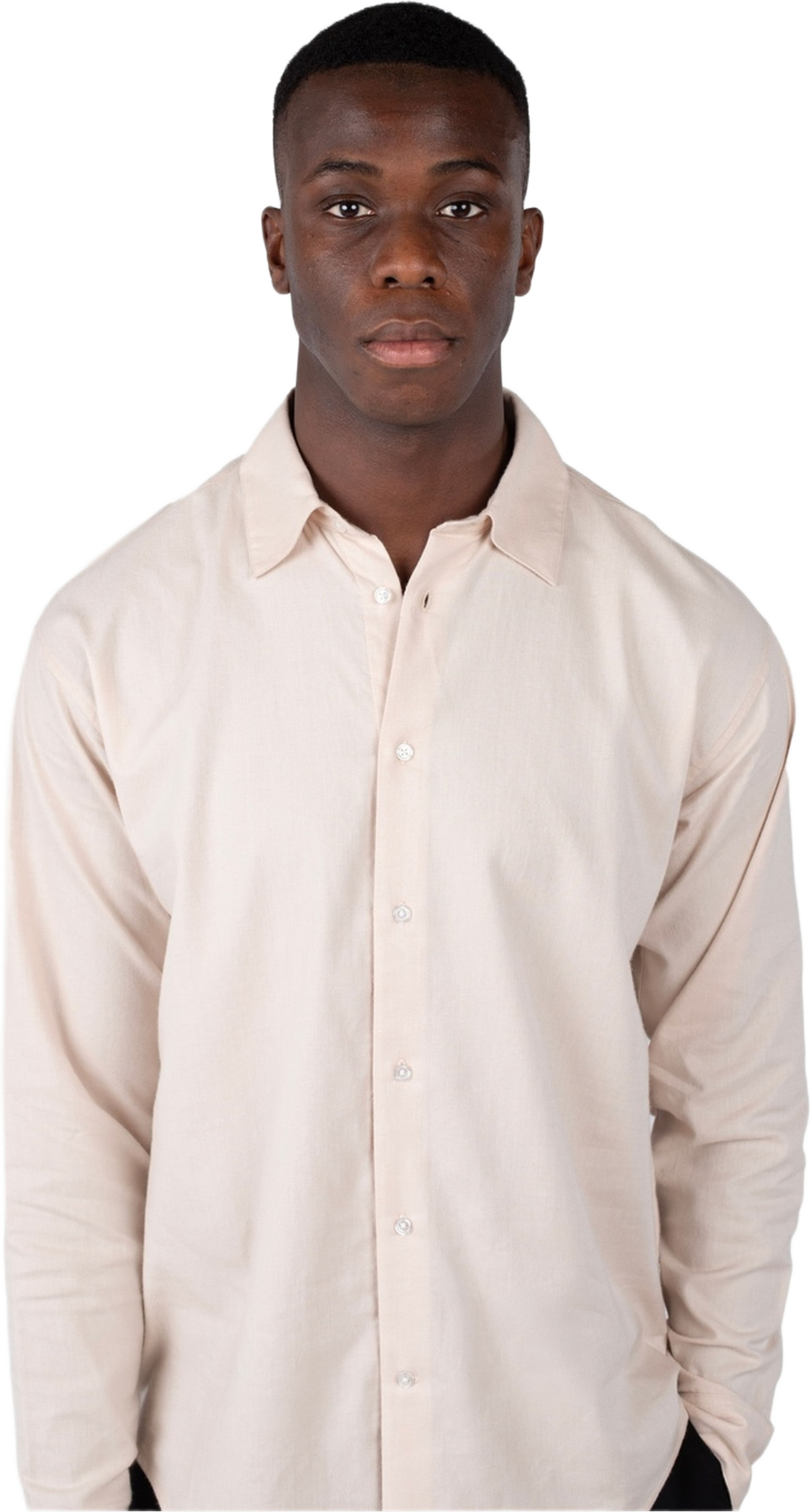 Shift Brushed Flannel Shirt, från Ciszere, i färgen beige. Klicka för att öppna bilden i stort format