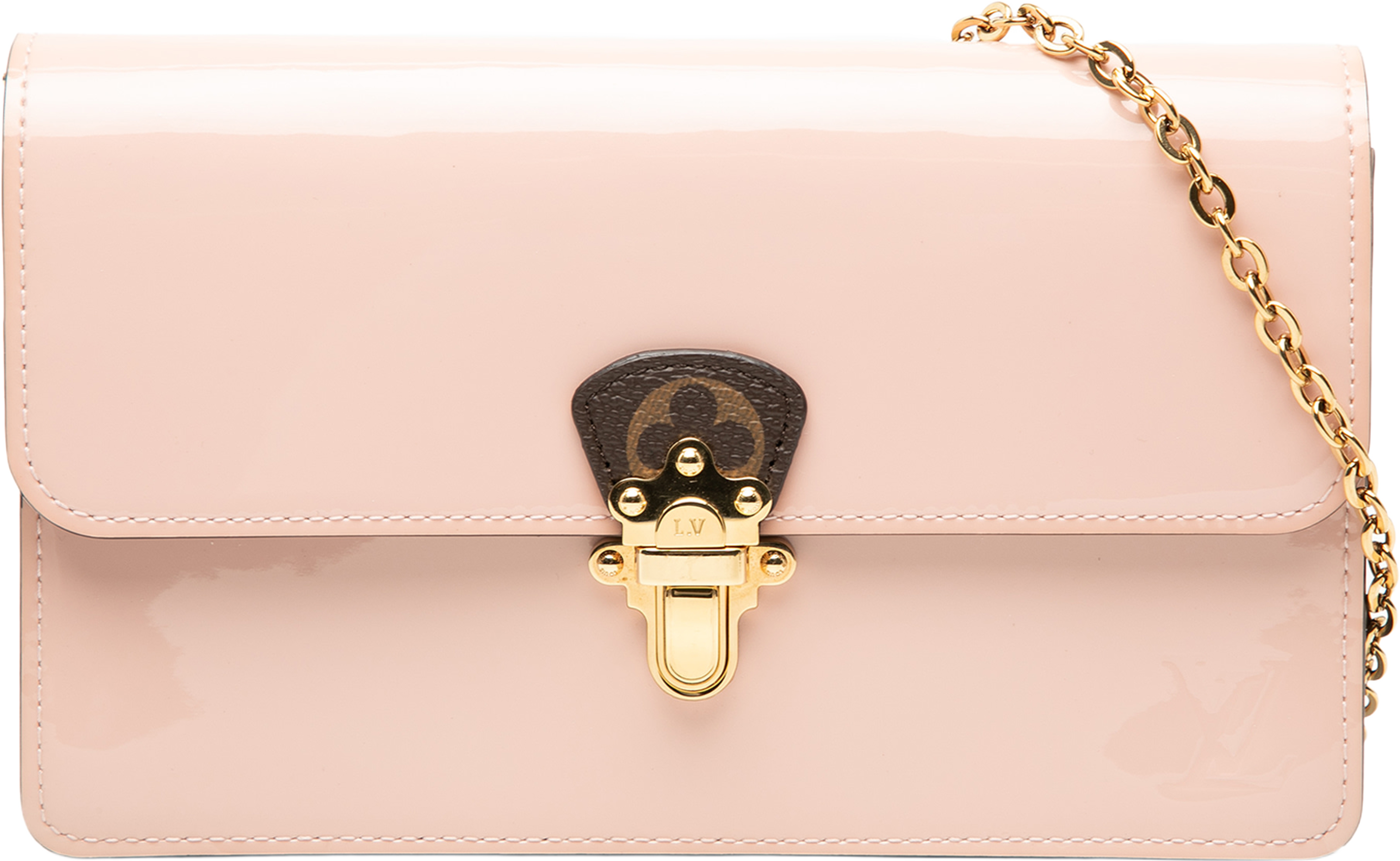 Louis Vuitton Portefeuille Cherrywood Wallet On Chain, från Luxclusif, i färgen light pink. Klicka för att öppna bilden i stort format