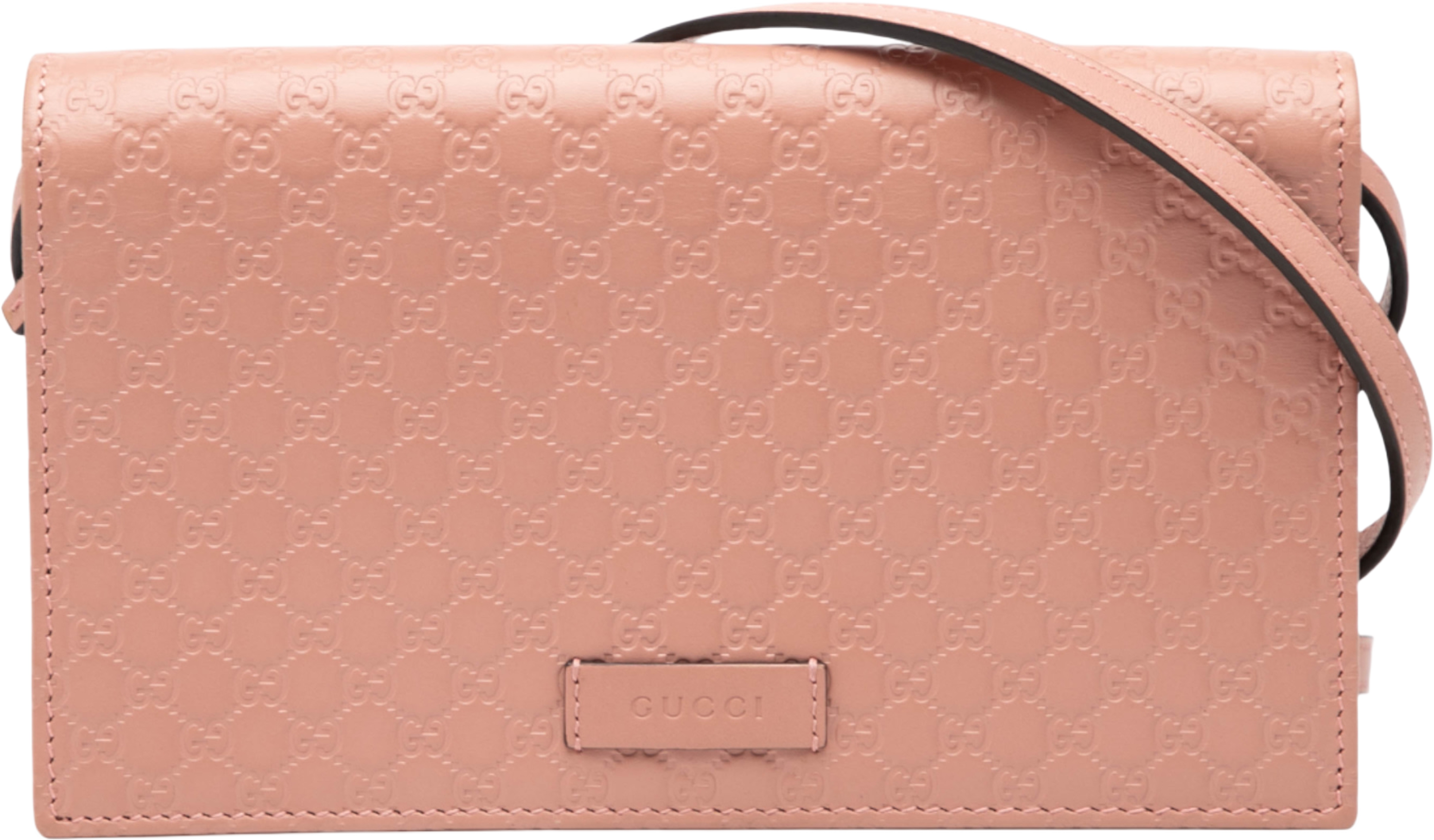 Gucci Microguccissima Wallet On Strap, från Luxclusif, i färgen pink. Klicka för att öppna bilden i stort format