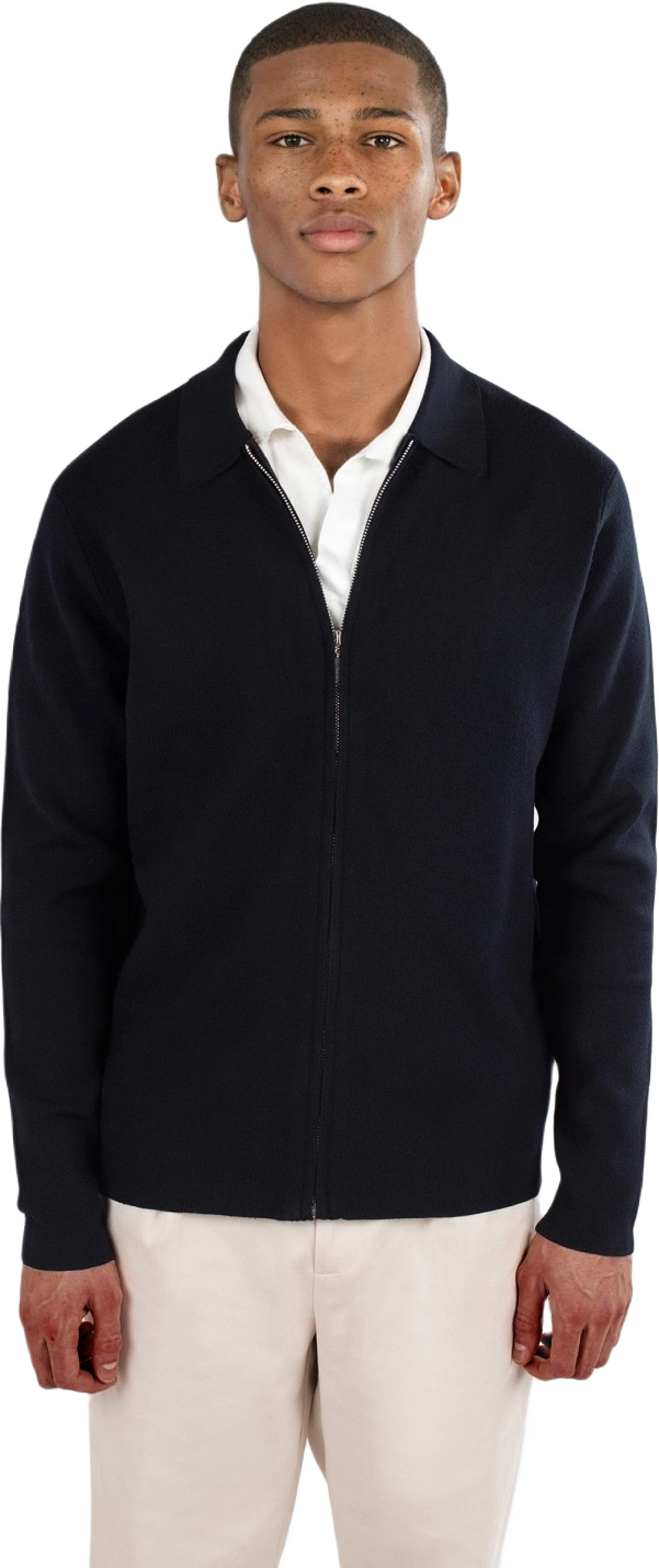 Colby Knitted Full Zip - Black