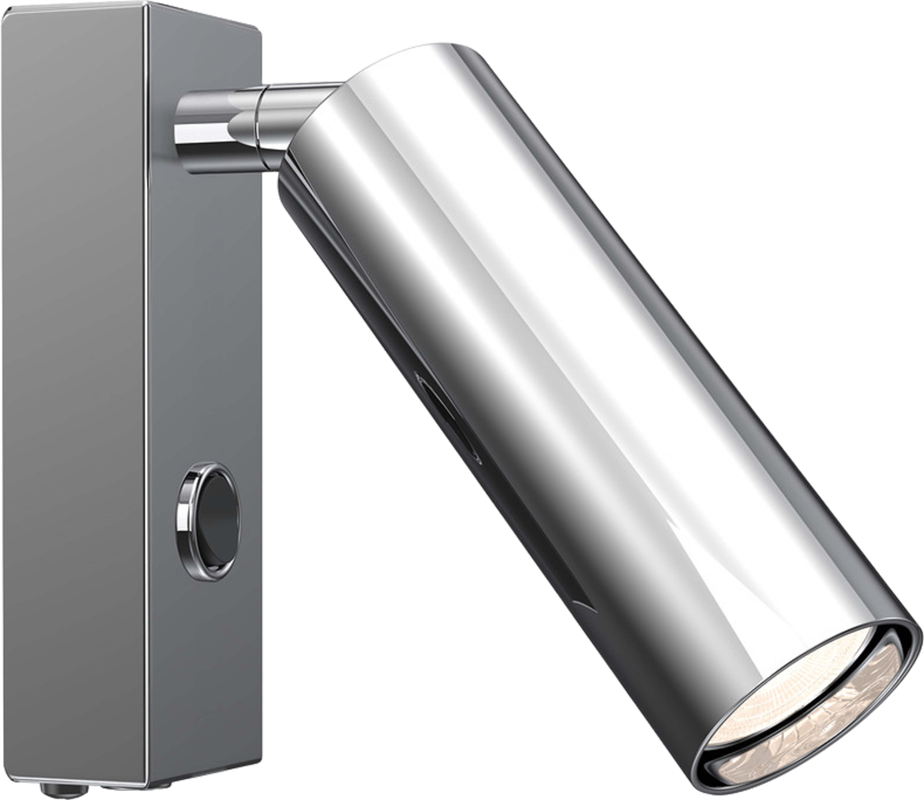 Vägglampa Pipeline, från Herstal, i färgen krom. Klicka för att öppna bilden i stort format