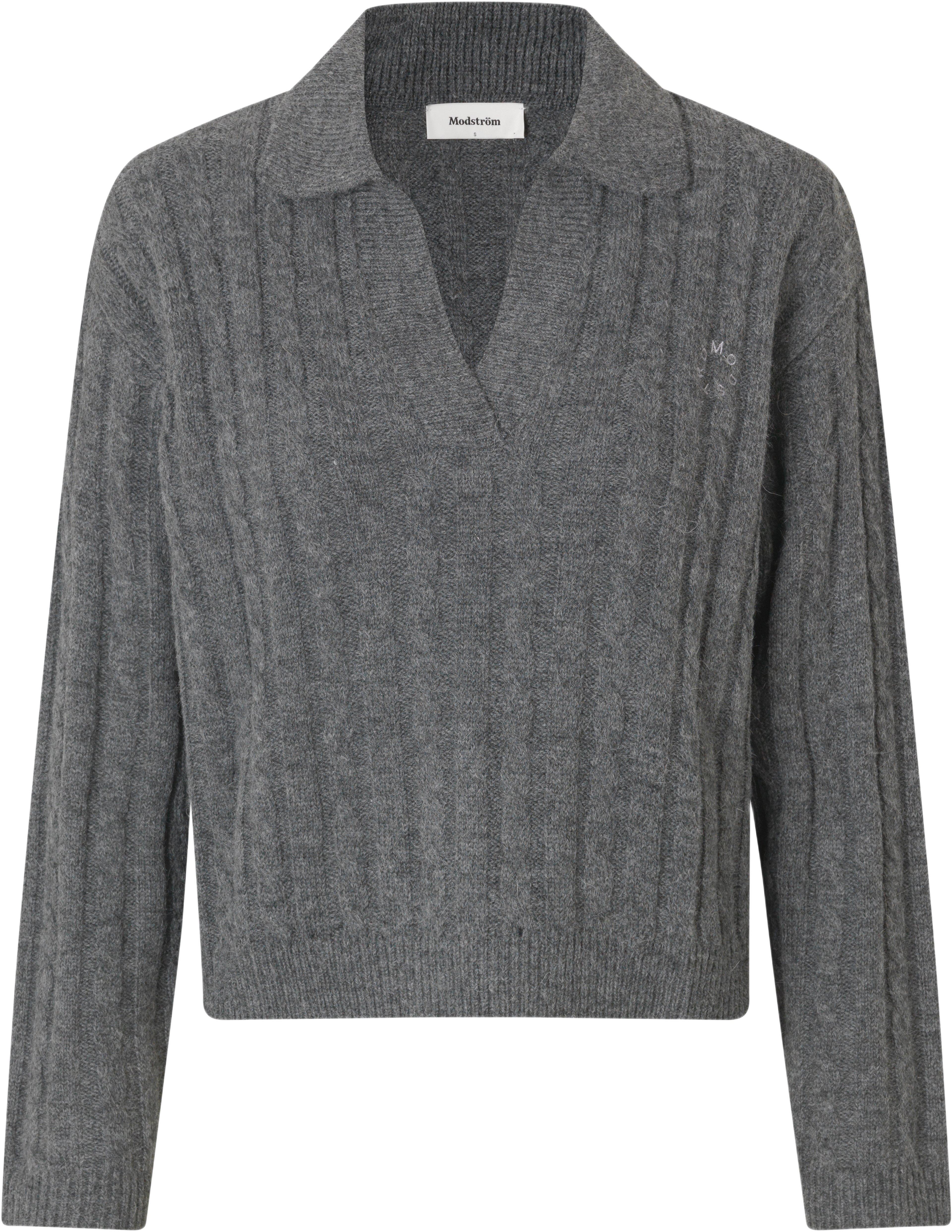 Risemd Polo, från Modström, i färgen dark grey melange. Klicka för att öppna bilden i stort format