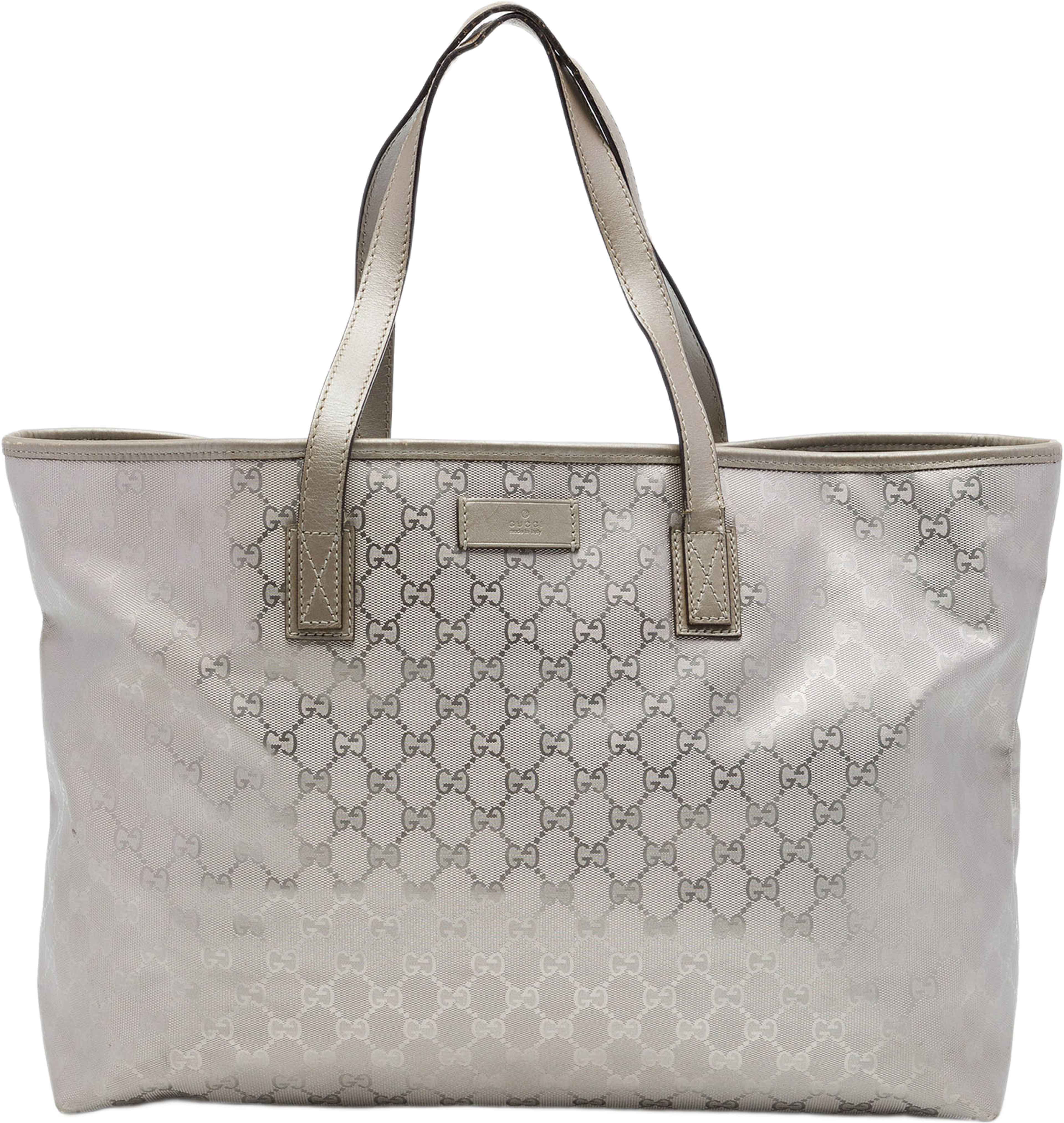 Gucci Large Gg Imprime Tote, från Luxclusif, i färgen silver. Klicka för att öppna bilden i stort format