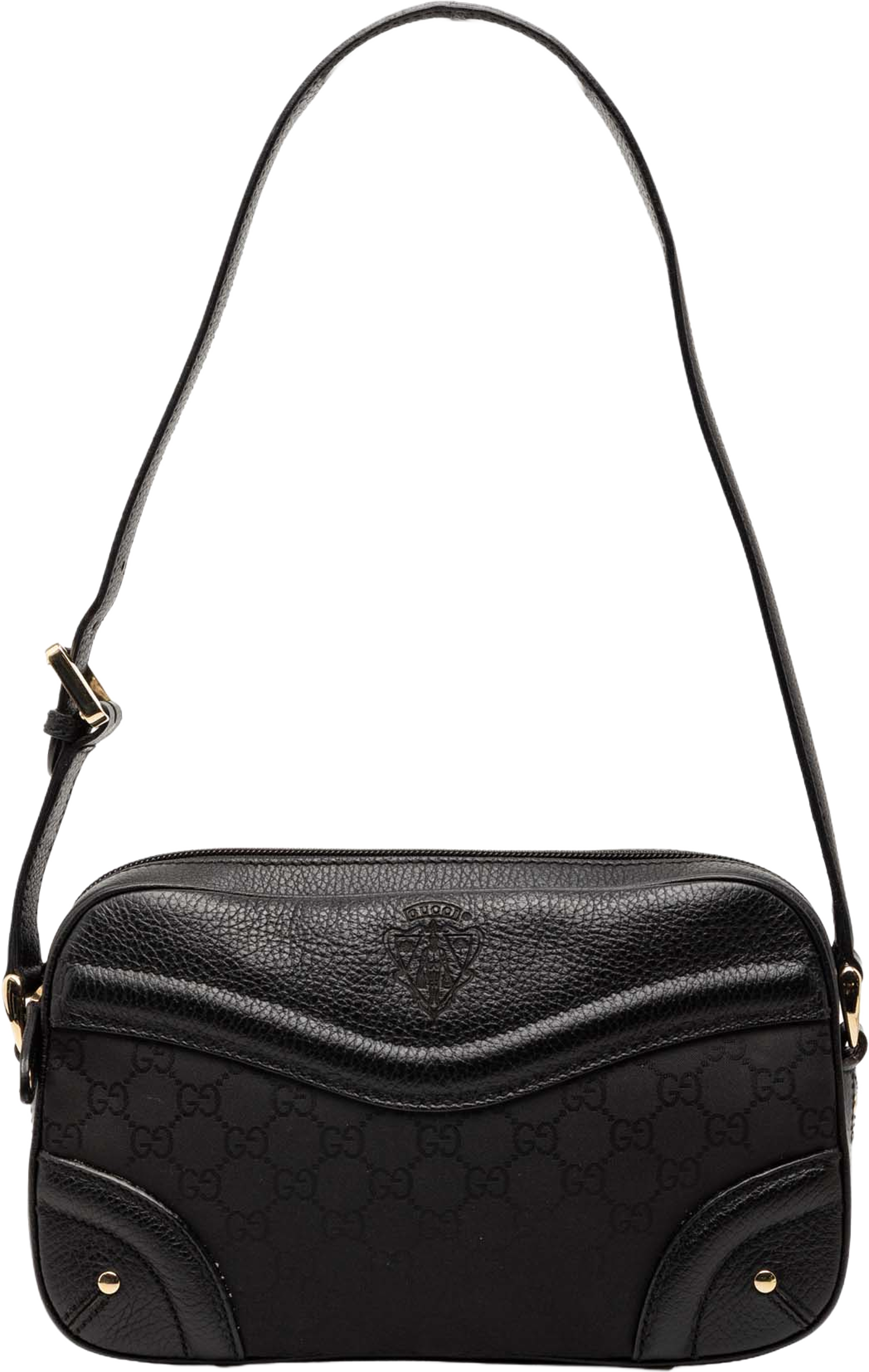 Gucci Gg Nylon Crest Shoulder Bag, från Luxclusif, i färgen black. Klicka för att öppna bilden i stort format