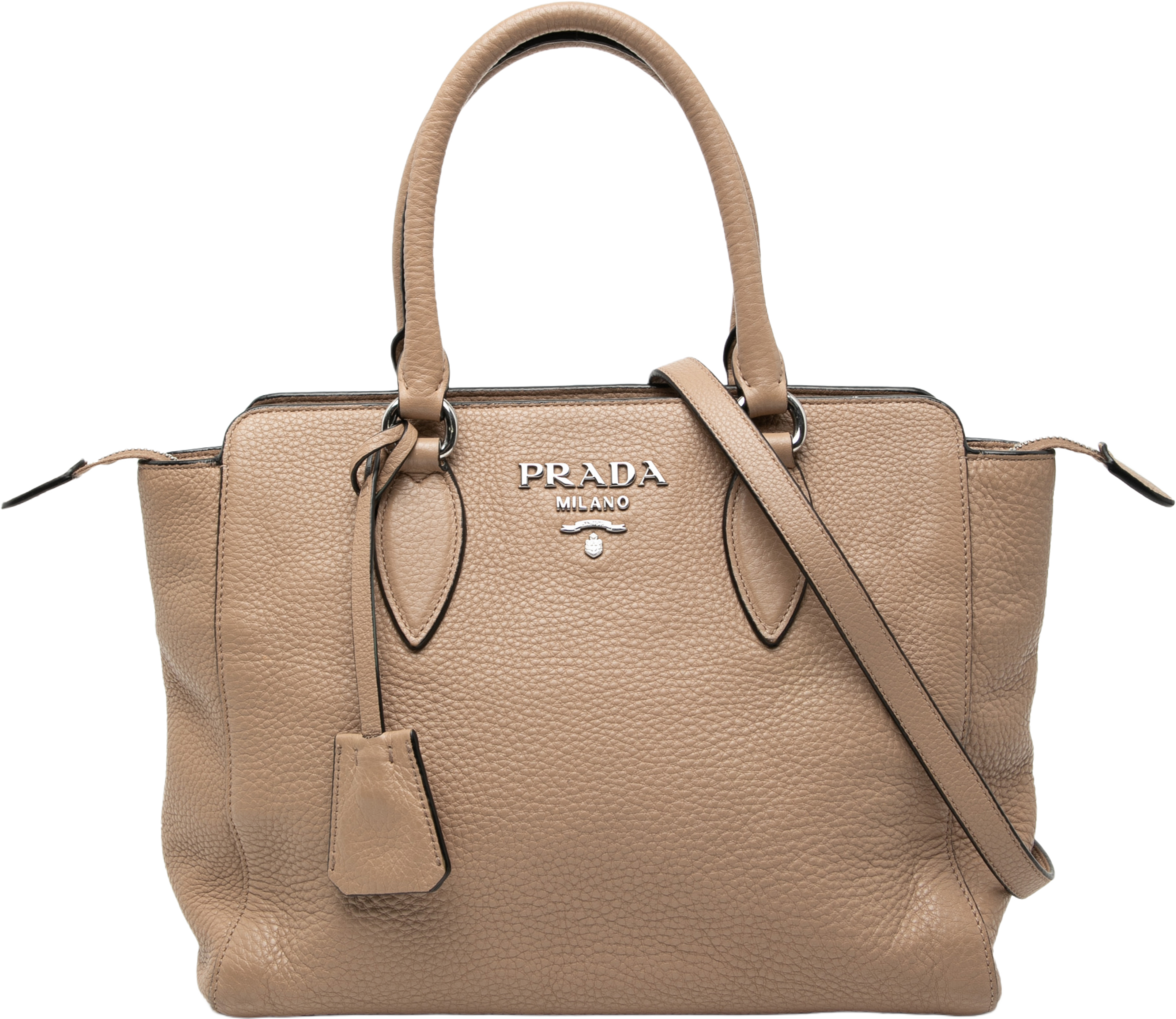 Prada Vitello Phenix Satchel, från Luxclusif, i färgen beige. Klicka för att öppna bilden i stort format