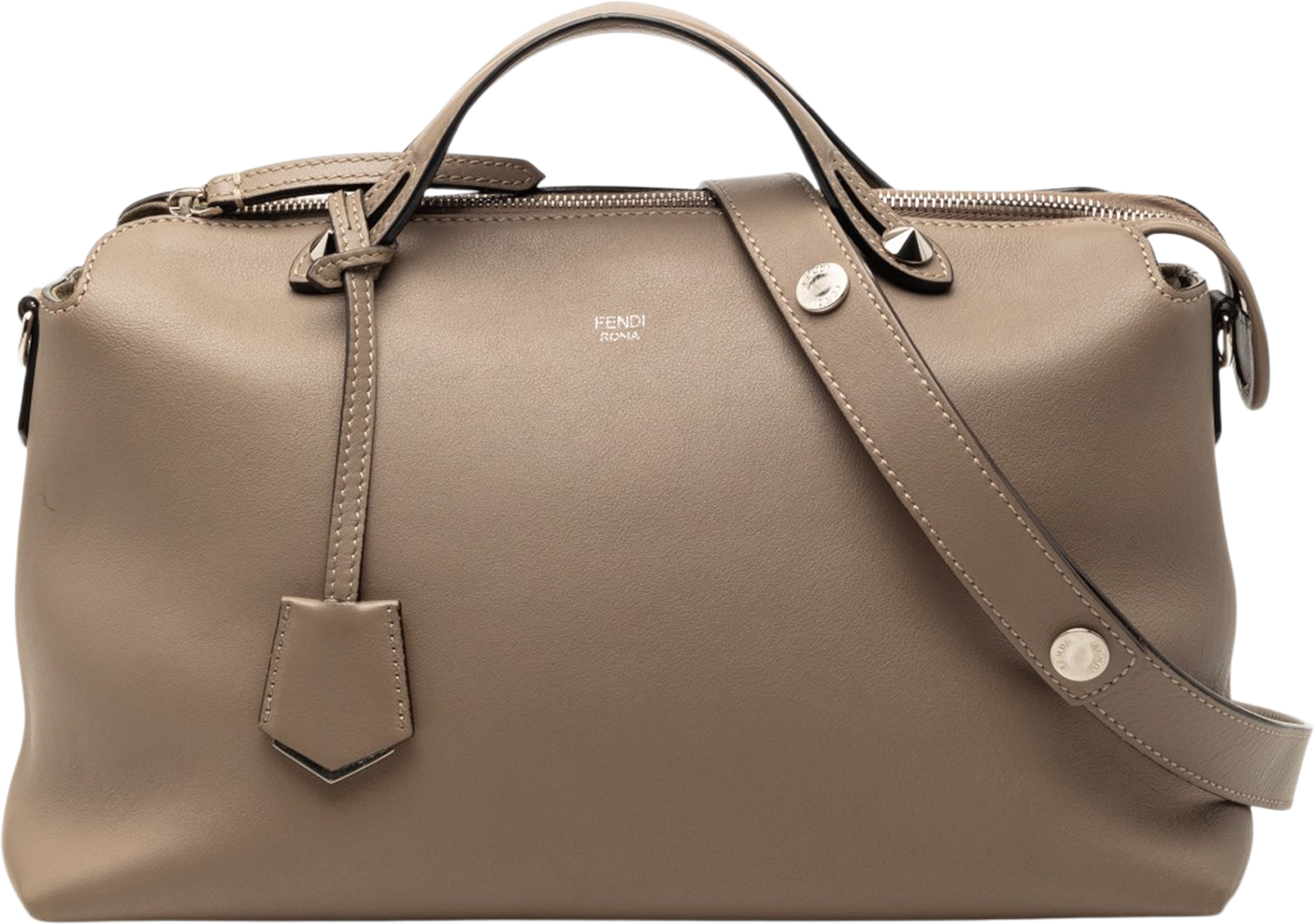 Fendi Large Leather By The Way Satchel, från Luxclusif, i färgen taupe. Klicka för att öppna bilden i stort format