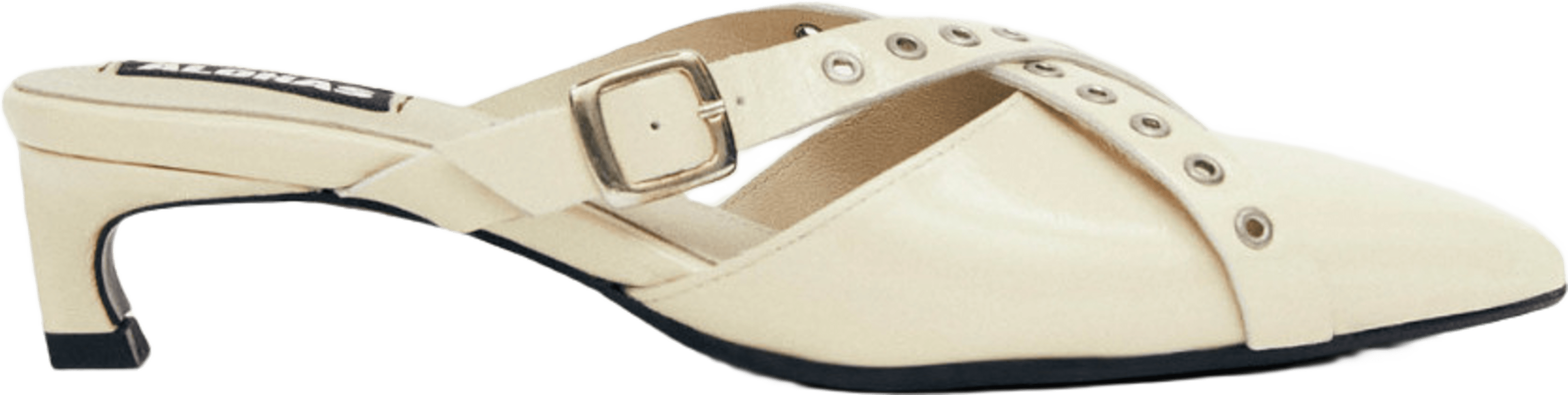 Zyra Onix Cream Leather Mules