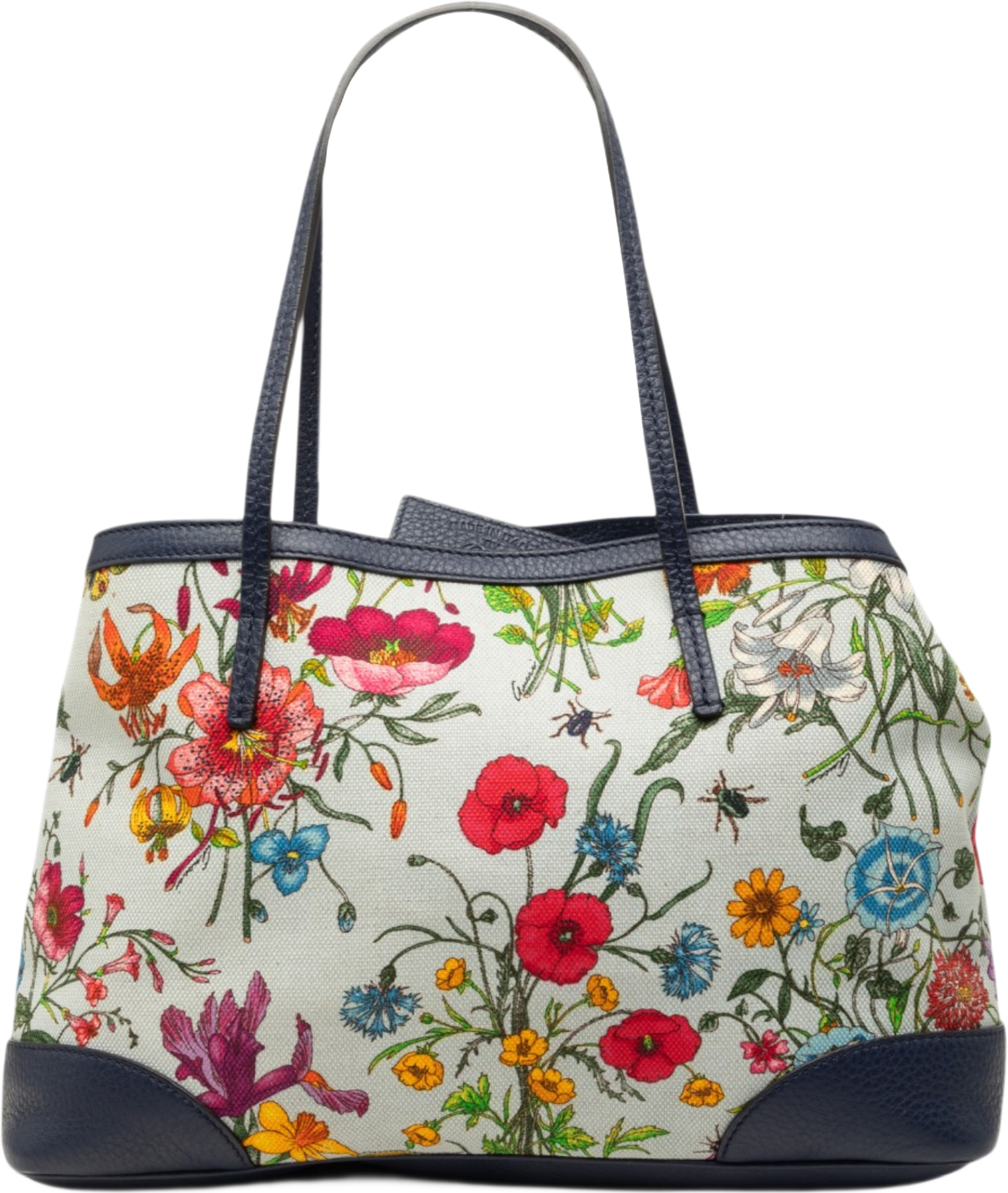 Gucci Medium Canvas Flora Tote, från Luxclusif, i färgen vit. Klicka för att öppna bilden i stort format