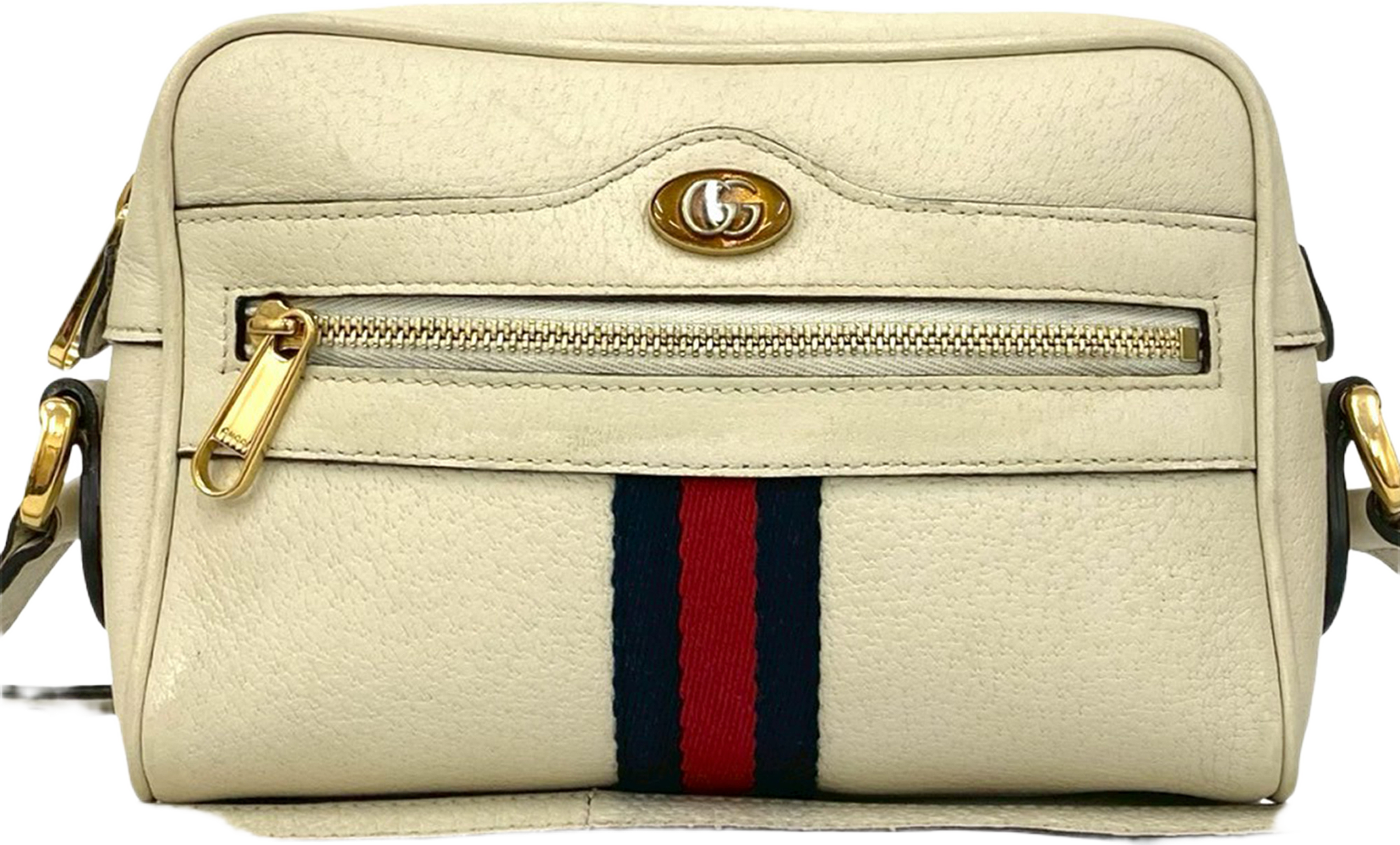 Gucci Mini Leather Ophidia Crossbody, från Luxclusif, i färgen white. Klicka för att öppna bilden i stort format