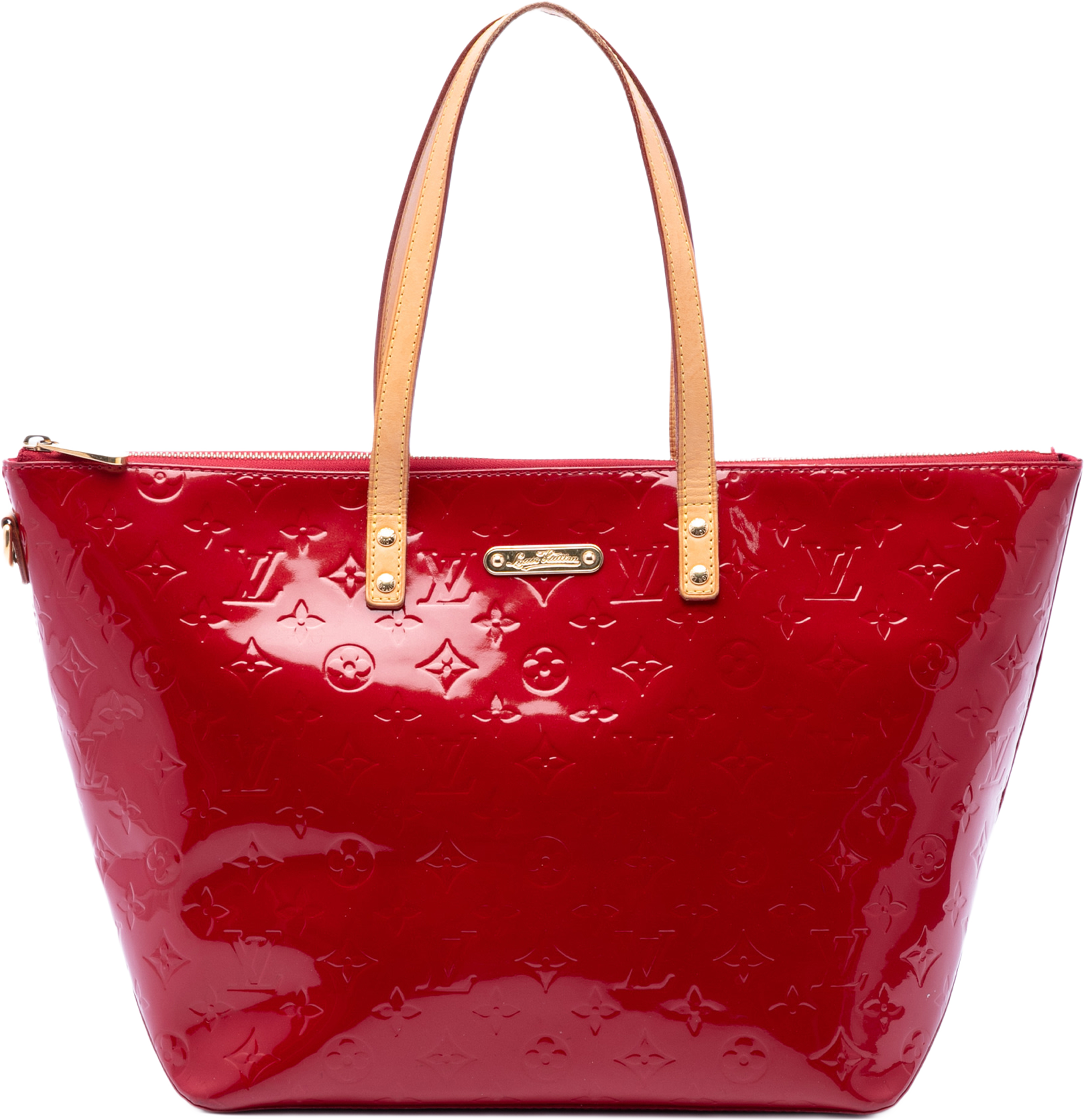 Louis Vuitton Monogram Vernis Bellevue Gm, från Luxclusif, i färgen röd. Klicka för att öppna bilden i stort format