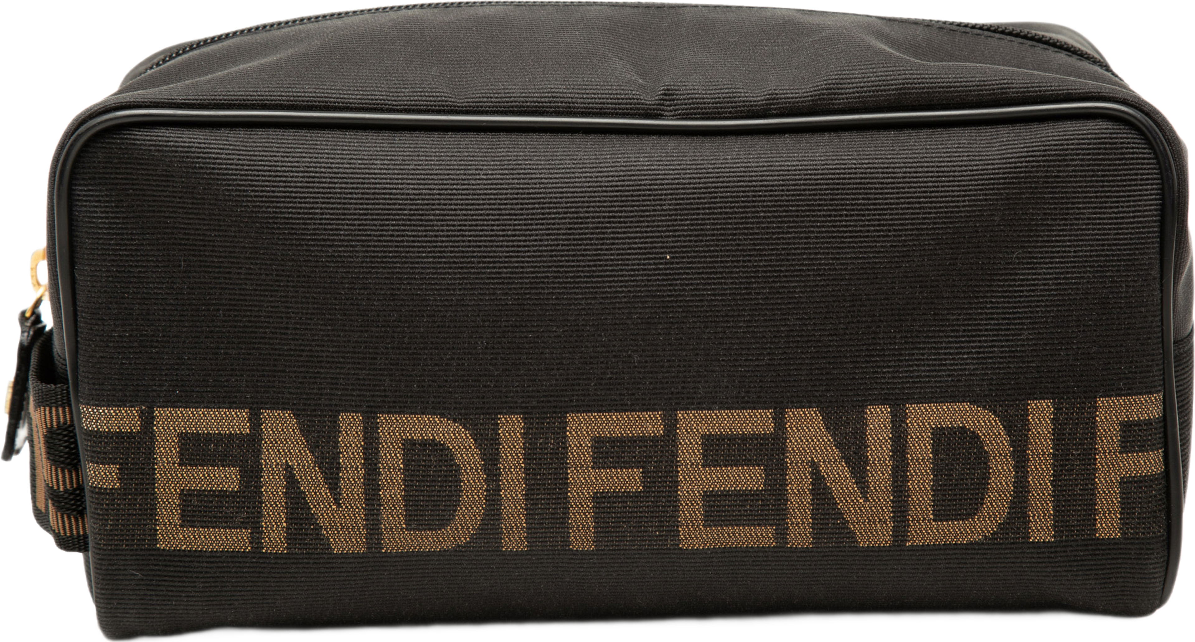 Fendi Nylon Logo Toiletry Pouch, från Luxclusif, i färgen svart. Klicka för att öppna bilden i stort format